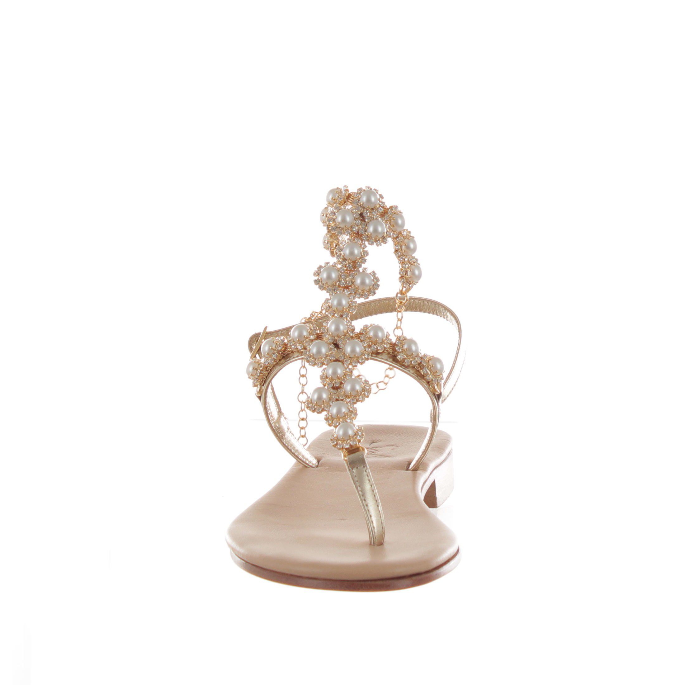 Soleae n pelle con accessorio strass  da donna