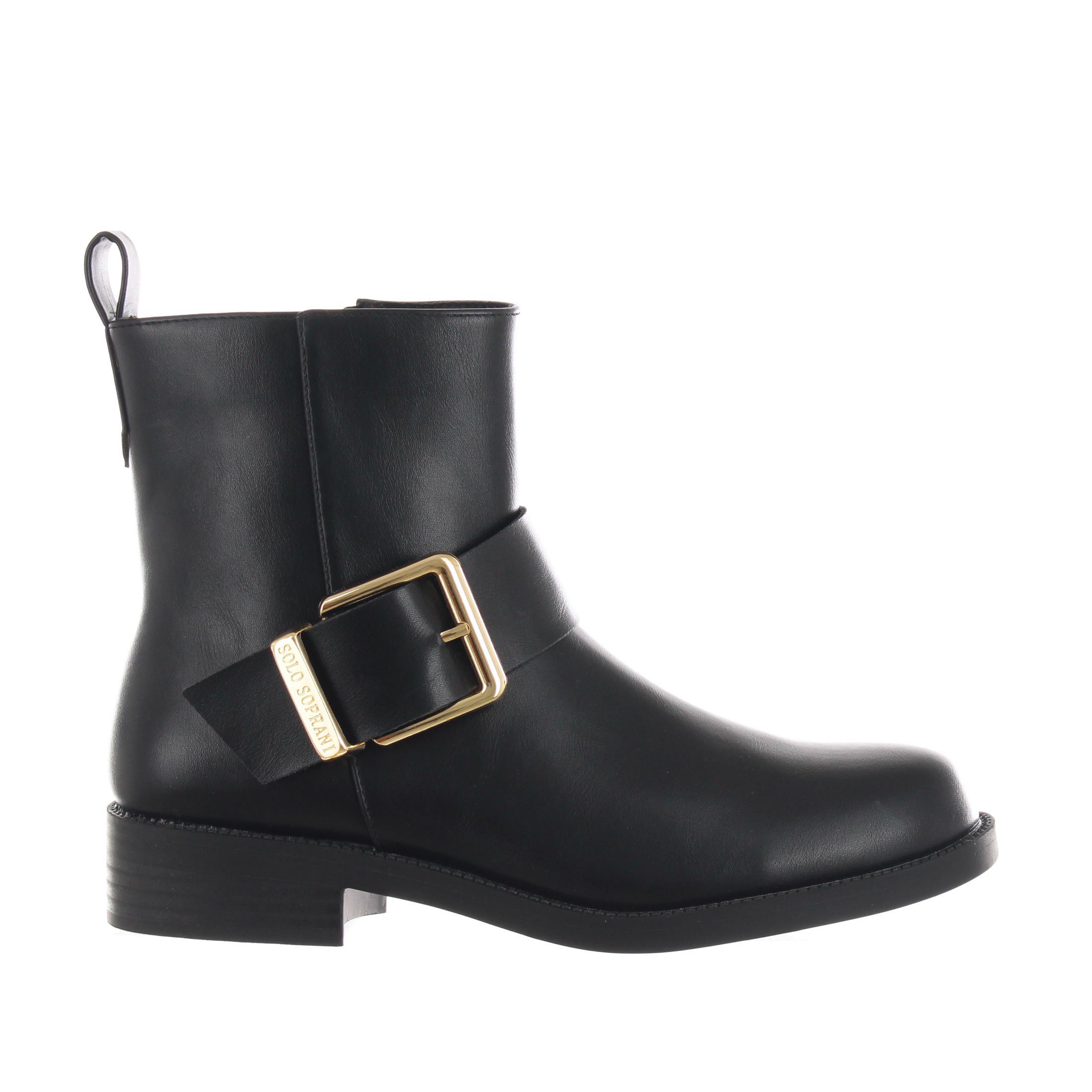Solo soprani stivaletto in pelle con cinturino decorativo da donna