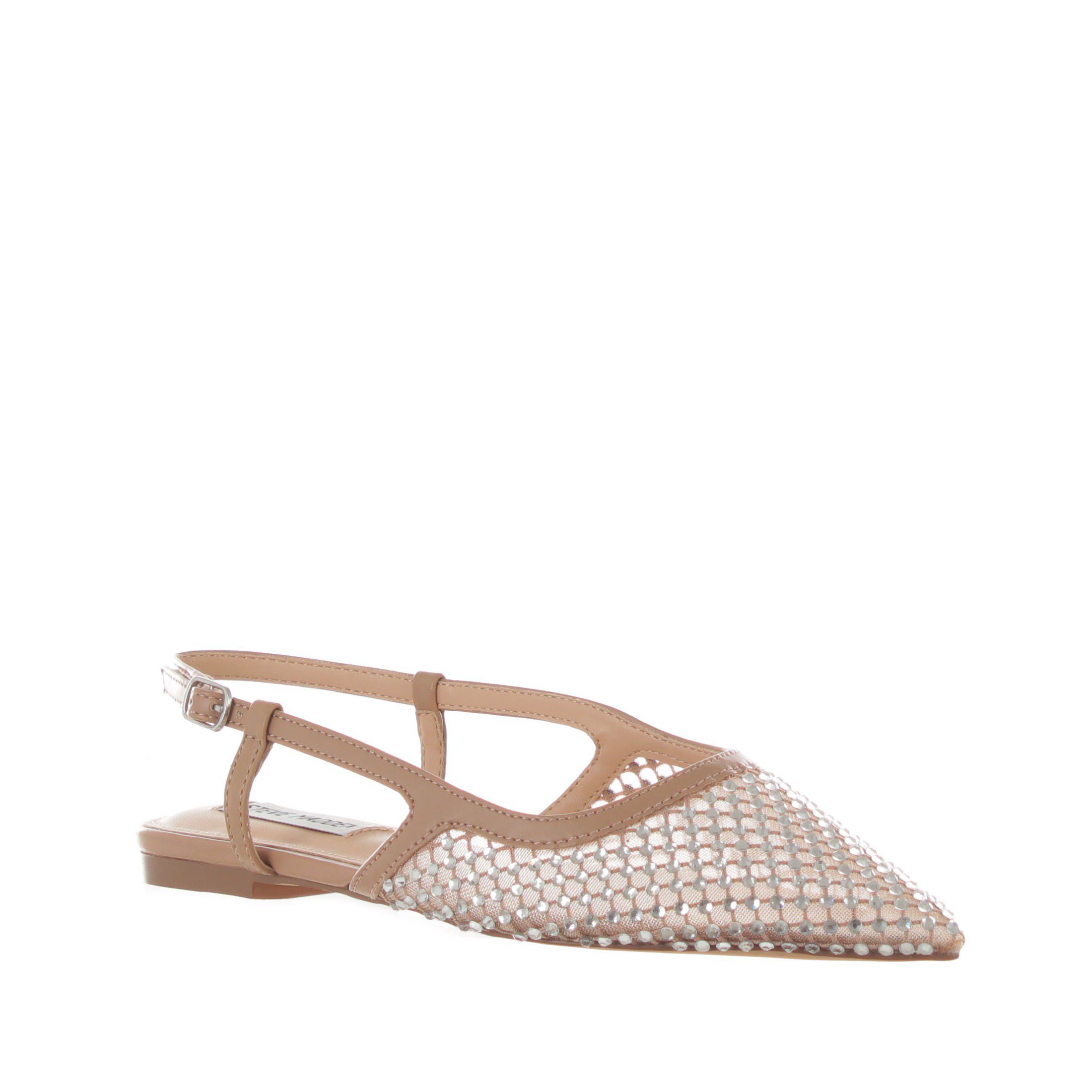 Steve madden ballerina slingshot in tessuto a rete con strass da donna