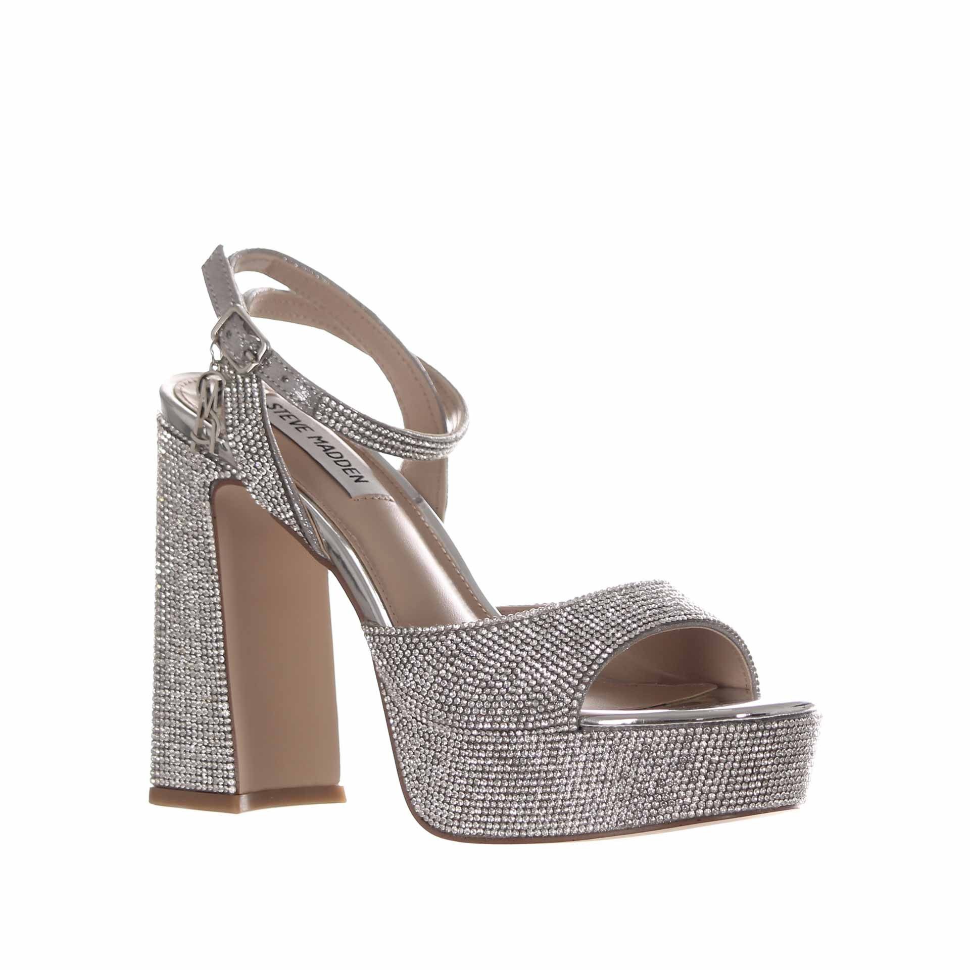 Steve madden sandalo platform con strass da donna