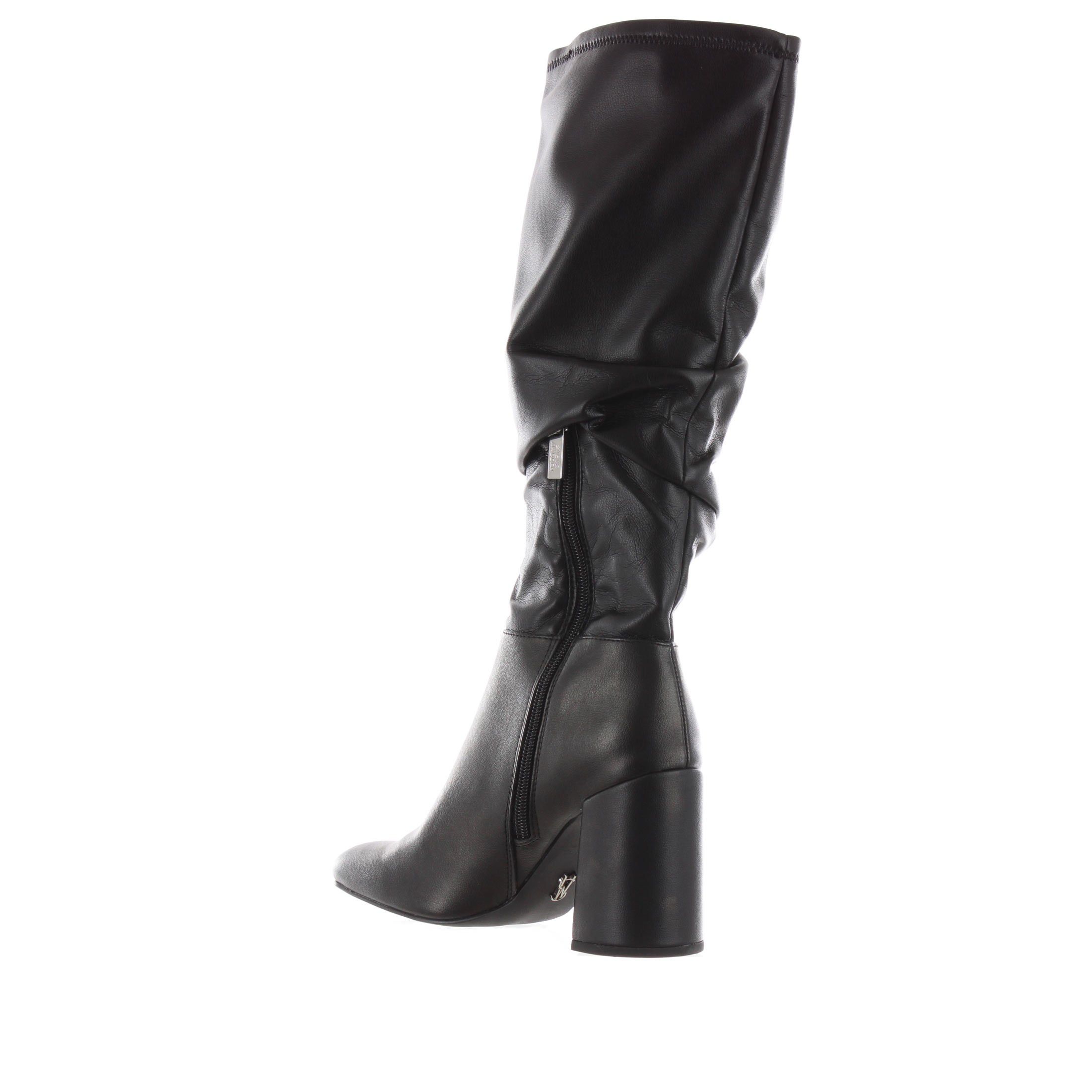 Steve madden stivale in pelle con tacco e gambale morbido da donna