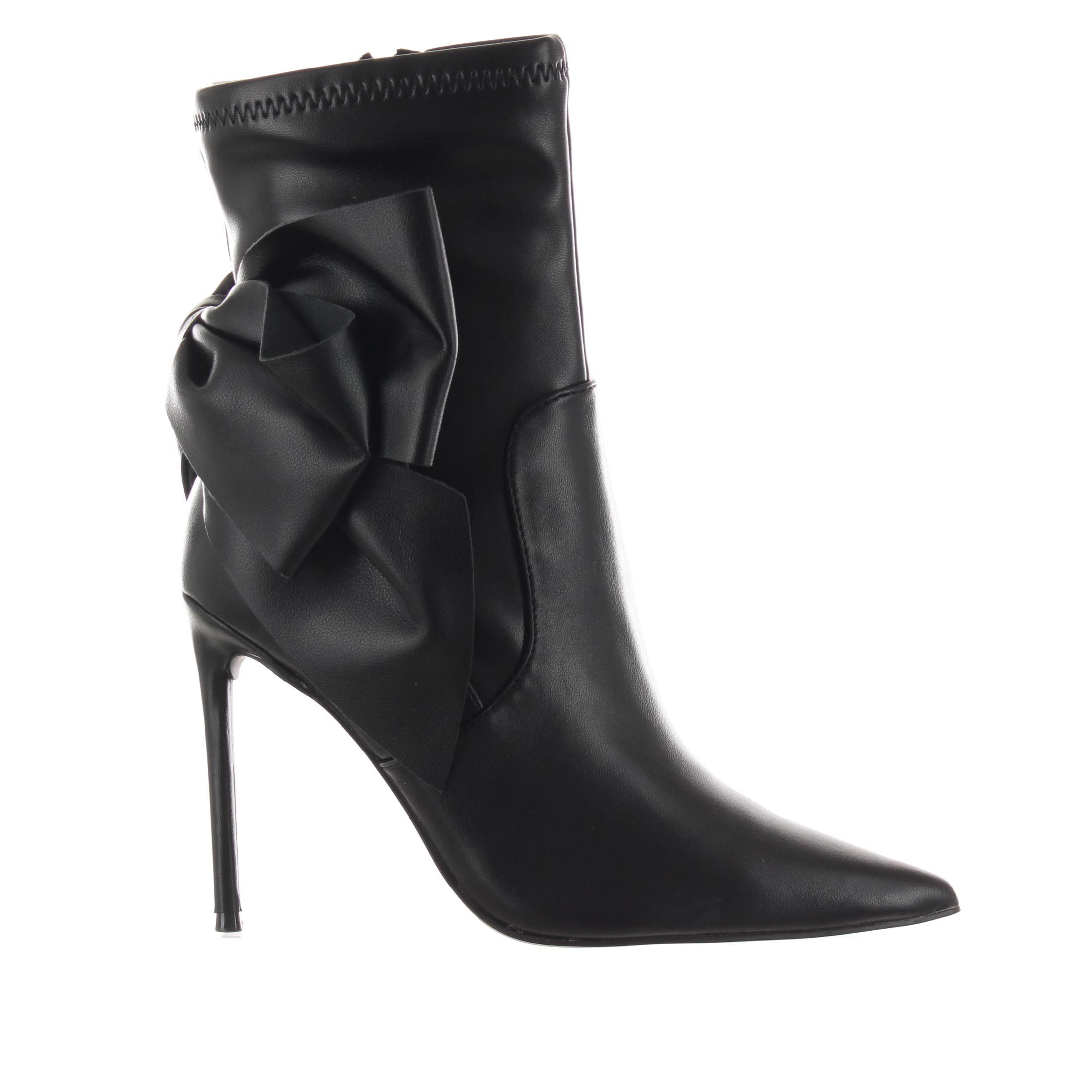 Steve madden tronchetto in pelle con fiocco decorativo da donna