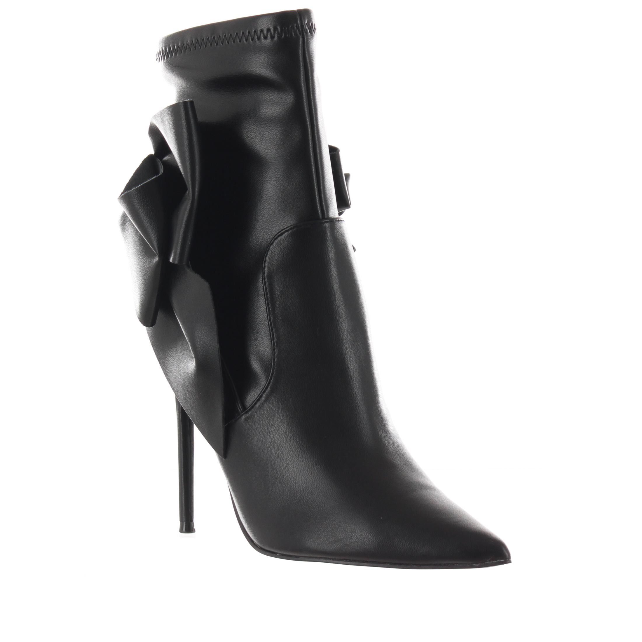 Steve madden tronchetto in pelle con fiocco decorativo da donna