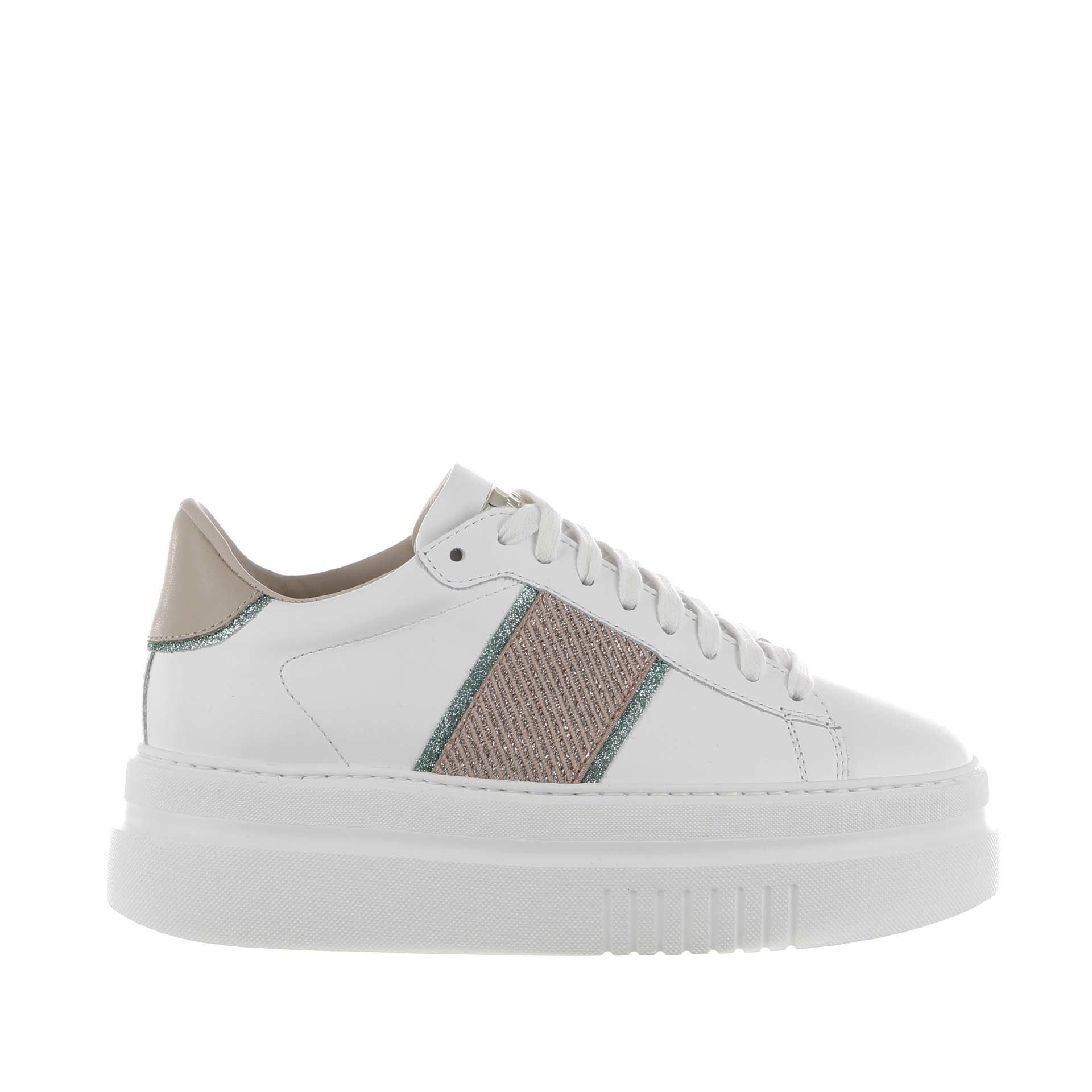 Stokton chunky sneaker in pelle con inserti in lurex da donna