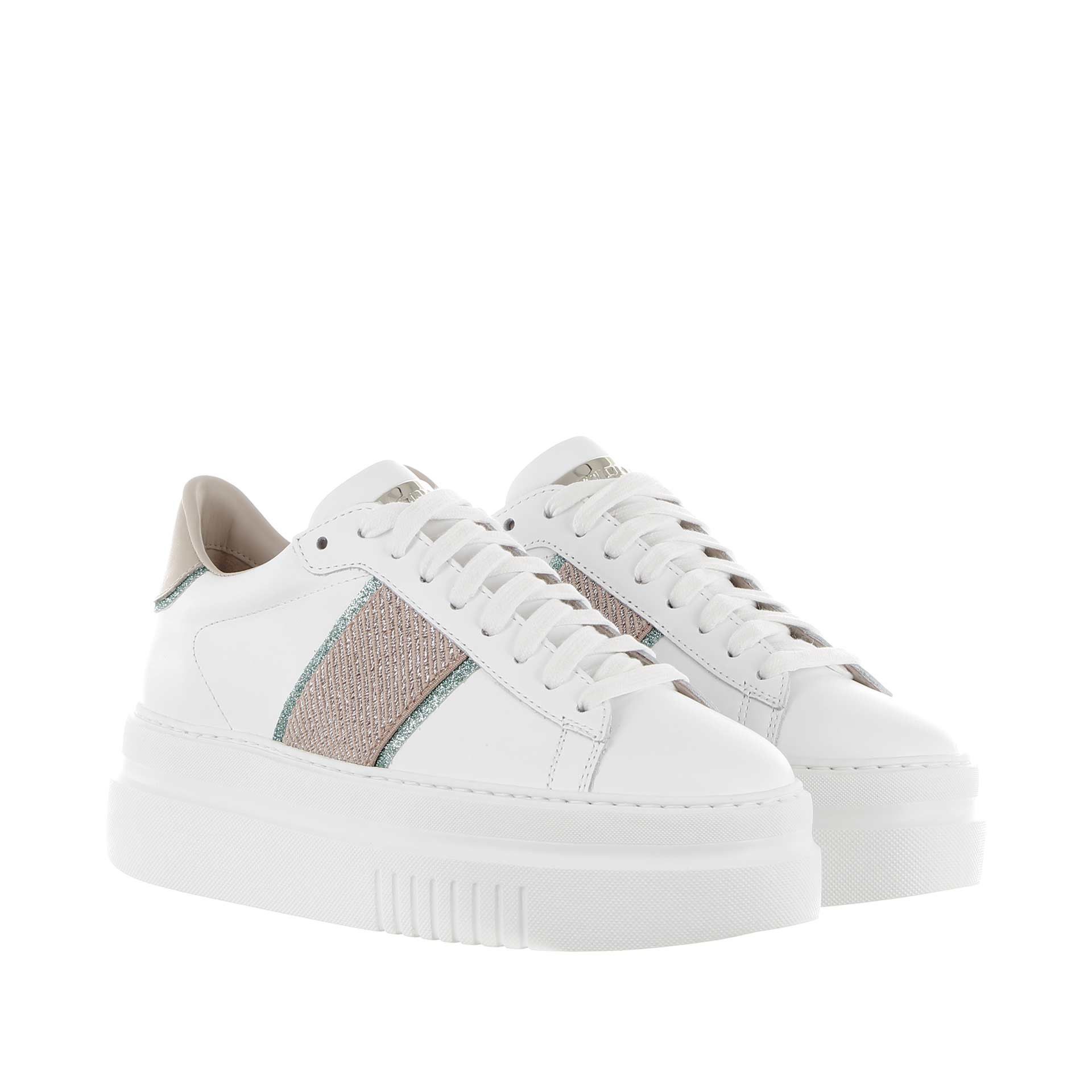Stokton chunky sneaker in pelle con inserti in lurex da donna