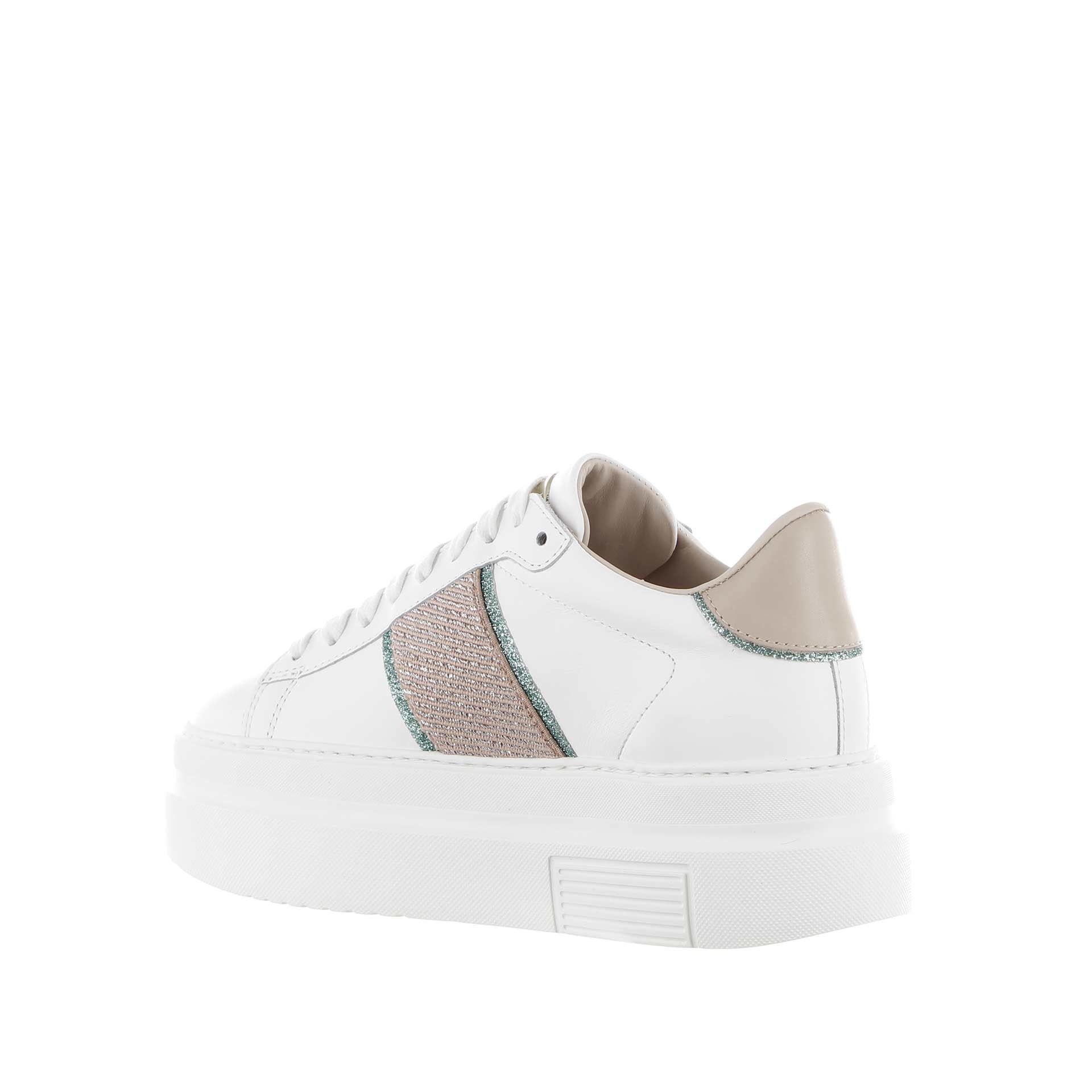 Stokton chunky sneaker in pelle con inserti in lurex da donna