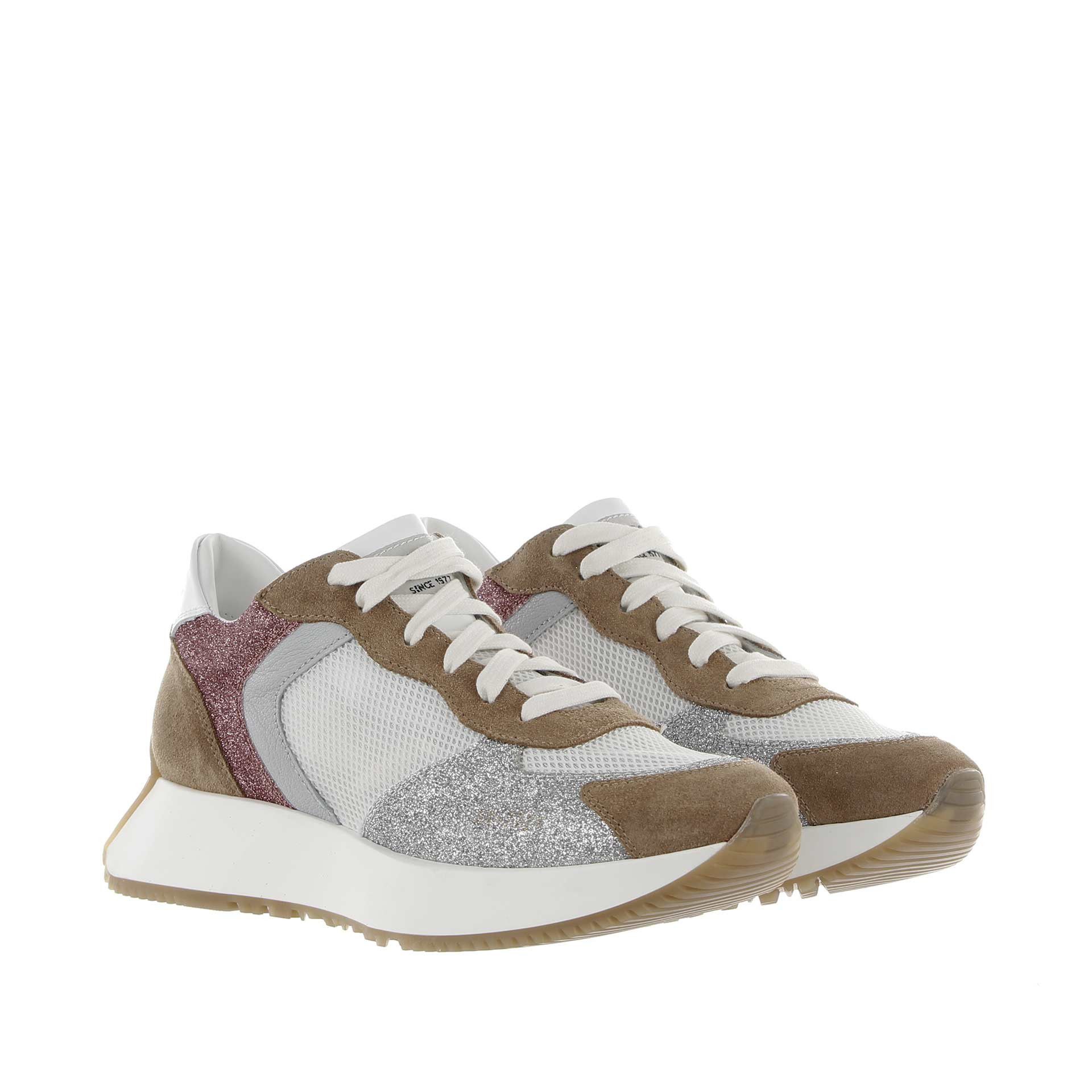 Stokton sneaker in camoscio e glitter da donna