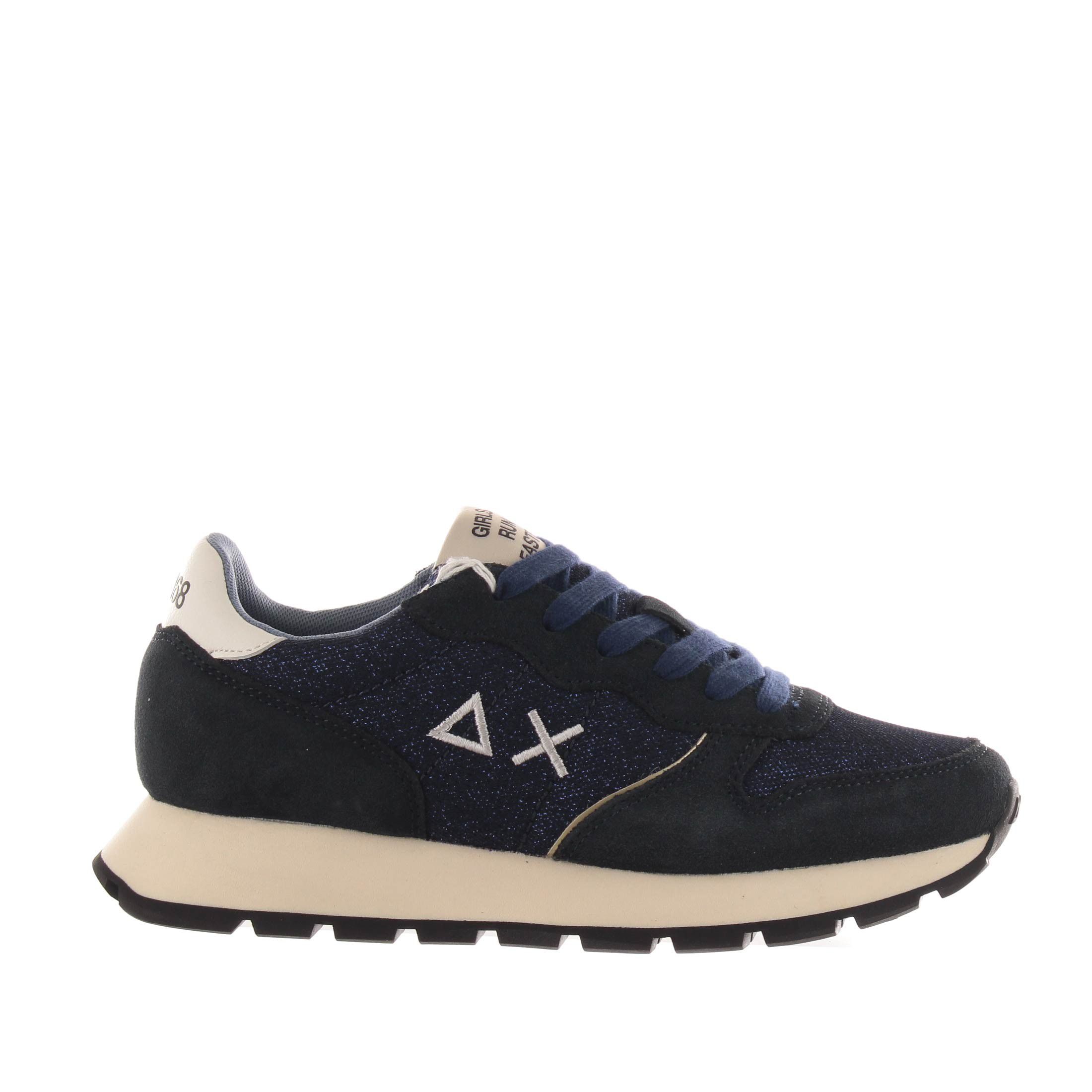 Sun68 sneaker ally glitter textile in camoscio da donna
