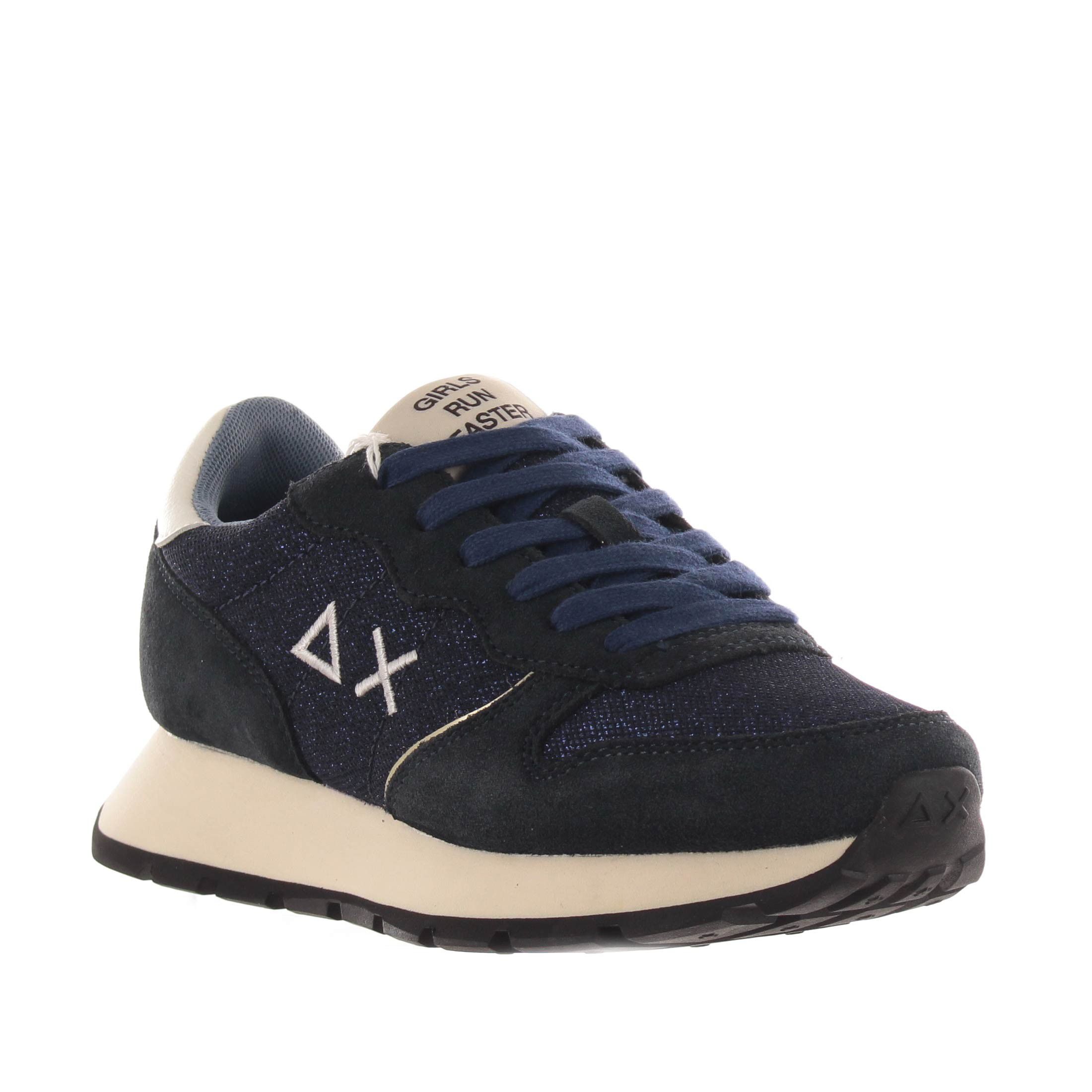 Sun68 sneaker ally glitter textile in camoscio da donna