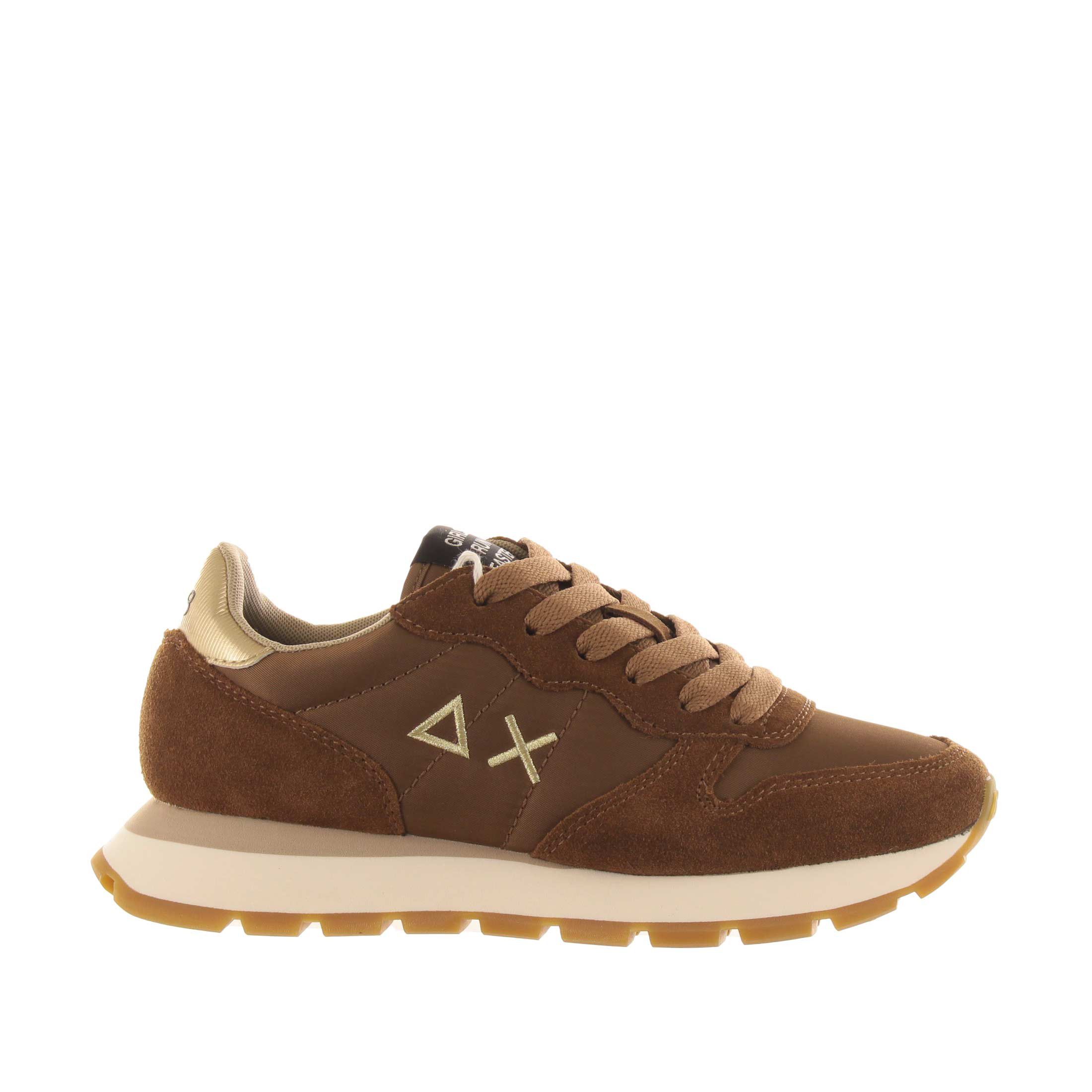 Sun68 sneaker ally gold silver in camoscio da donna
