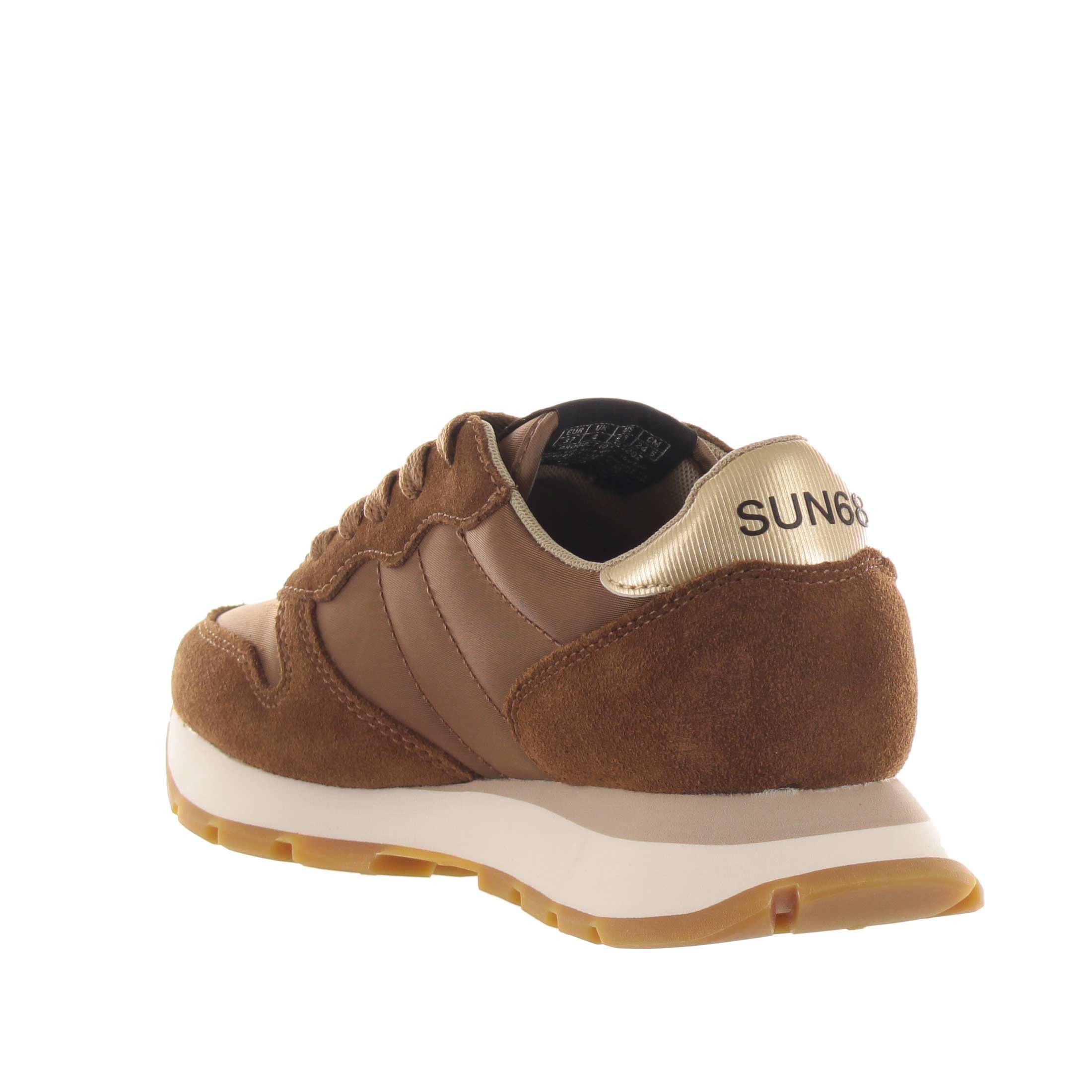 Sun68 sneaker ally gold silver in camoscio da donna