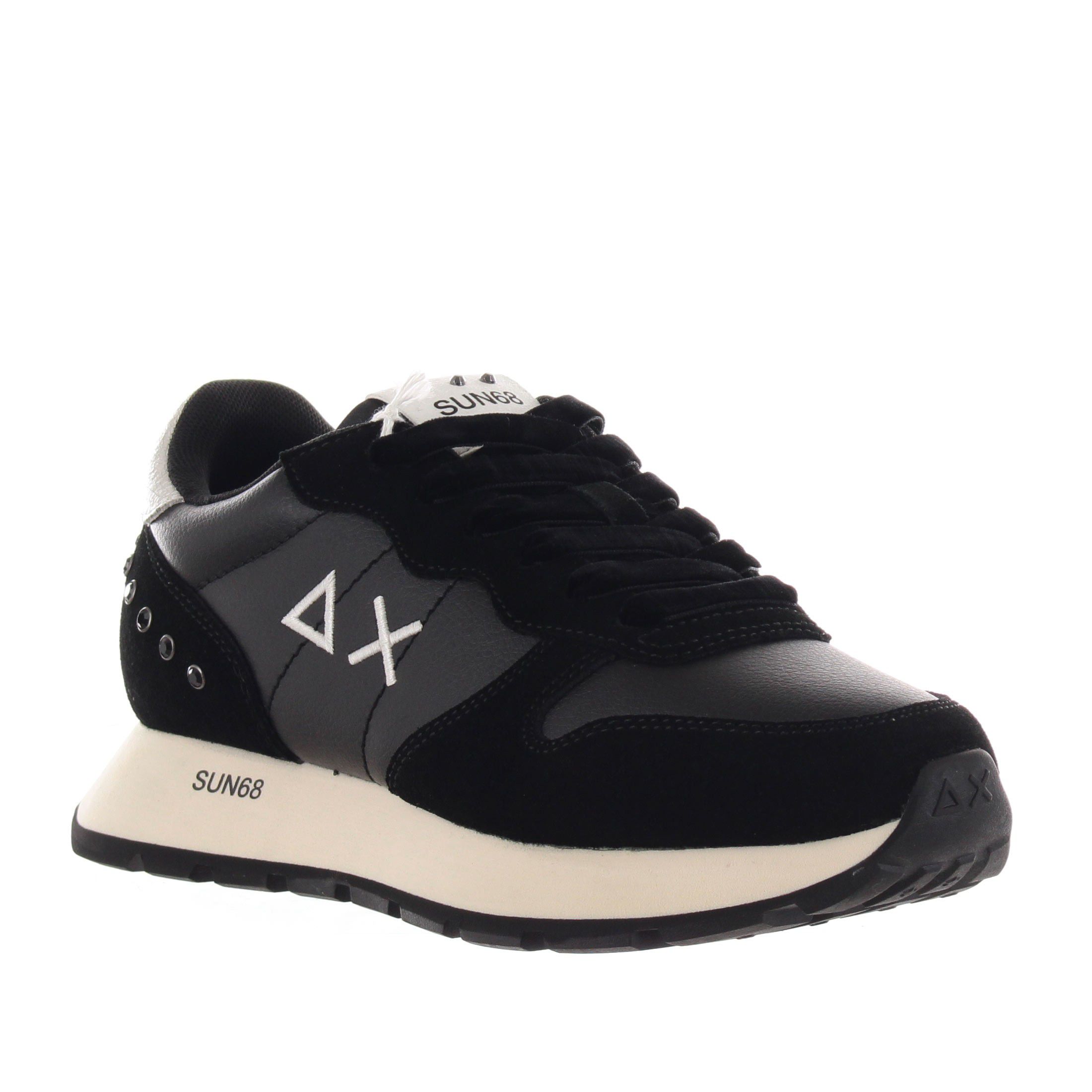 Sun68 sneaker ally studs in camoscio e pelle da donna
