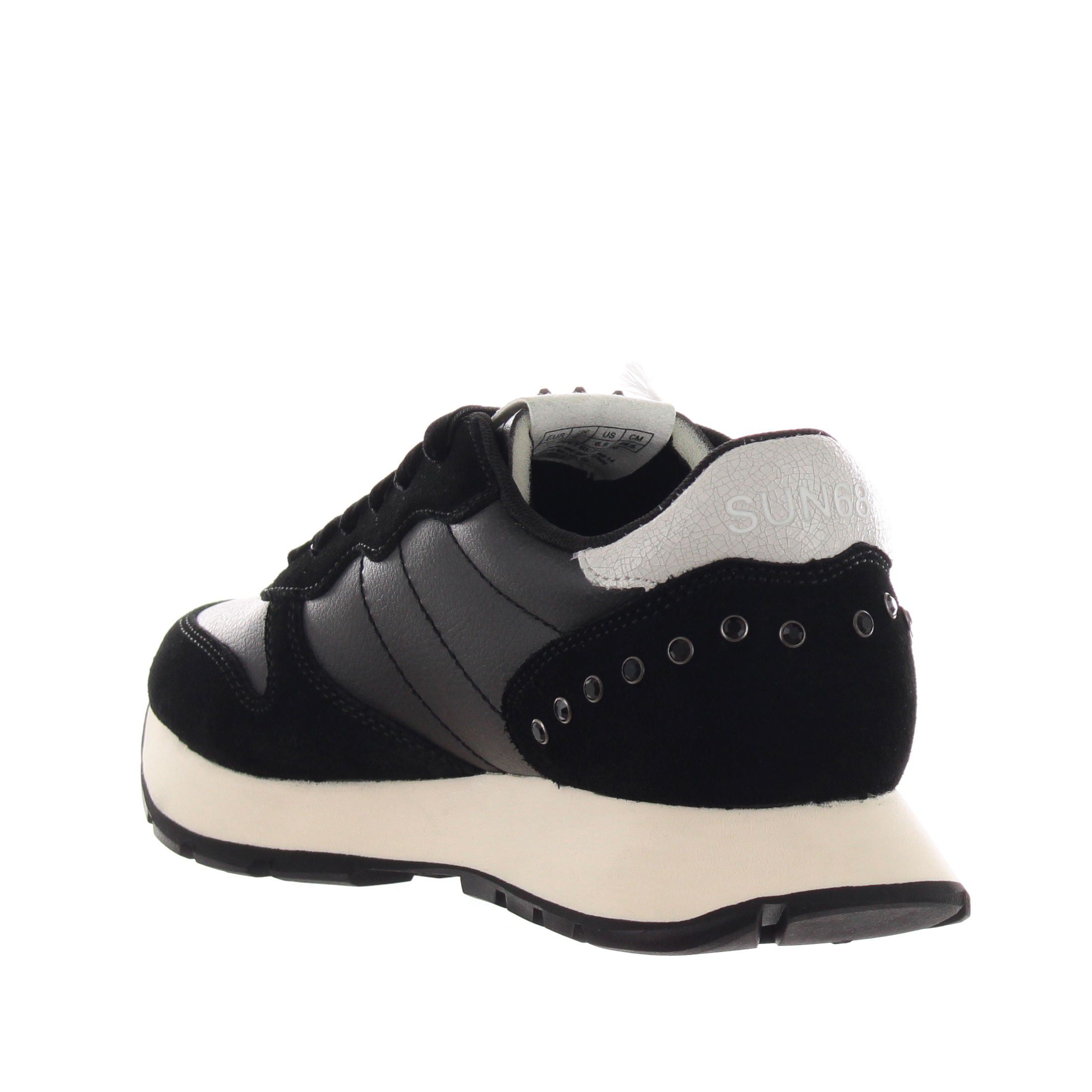 Sun68 sneaker ally studs in camoscio e pelle da donna