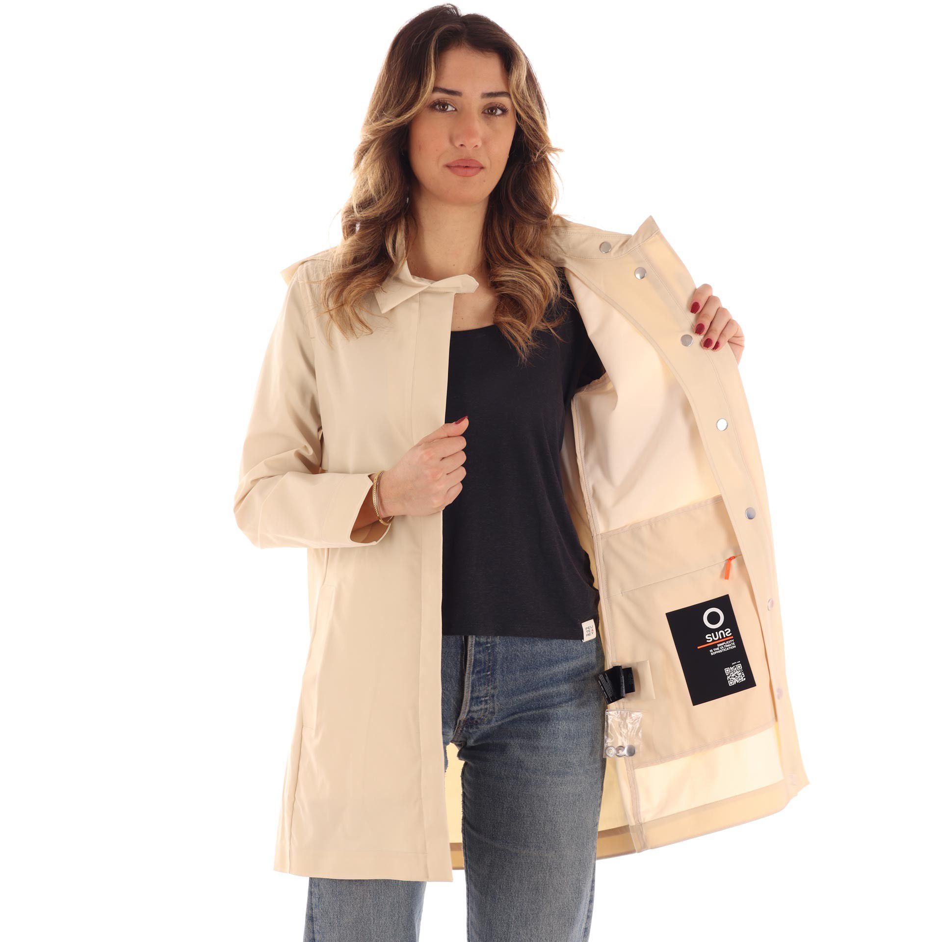 Suns giacca papavero con cappuccio removibile da donna