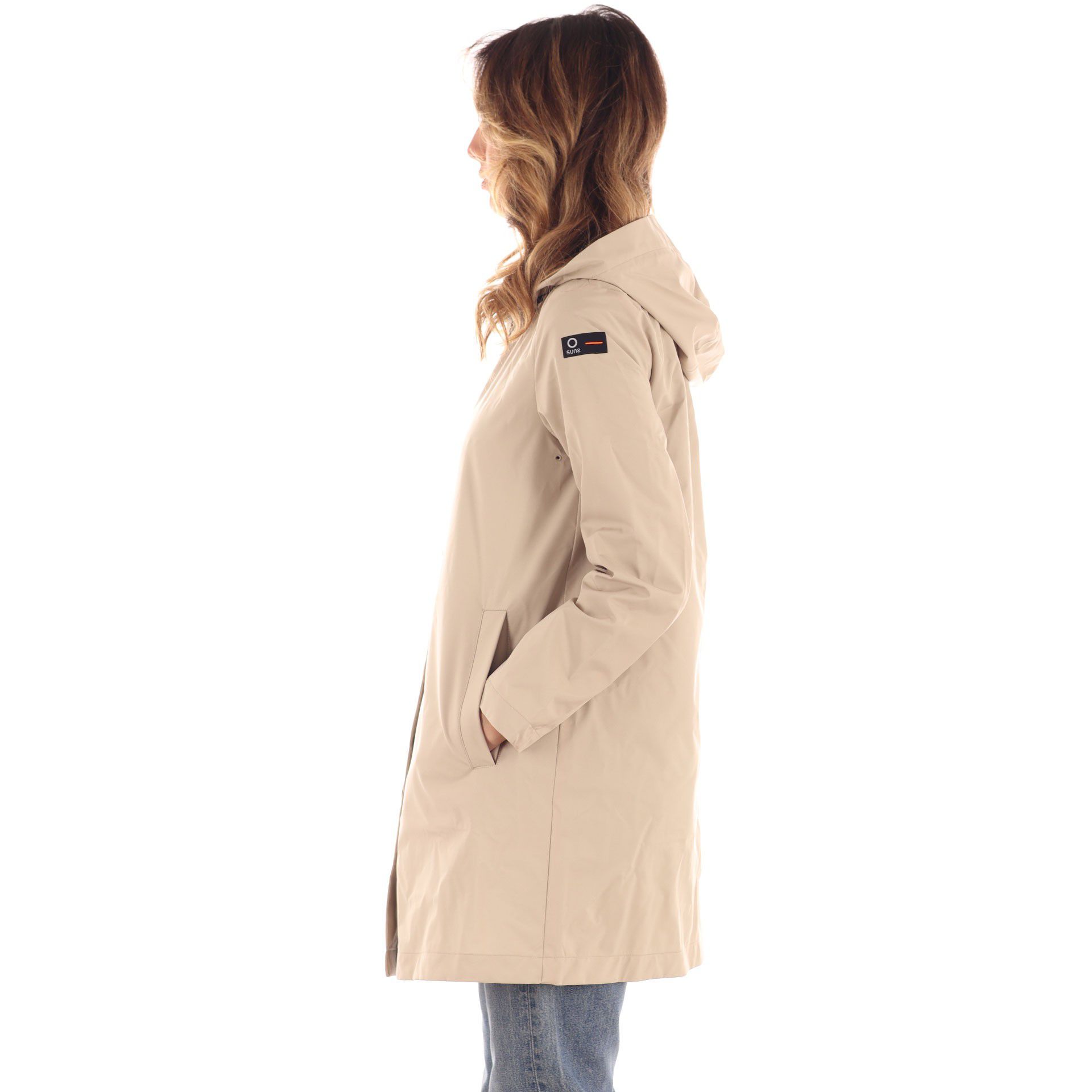 Suns trench crocetta in tessuto idrorepellente da donna