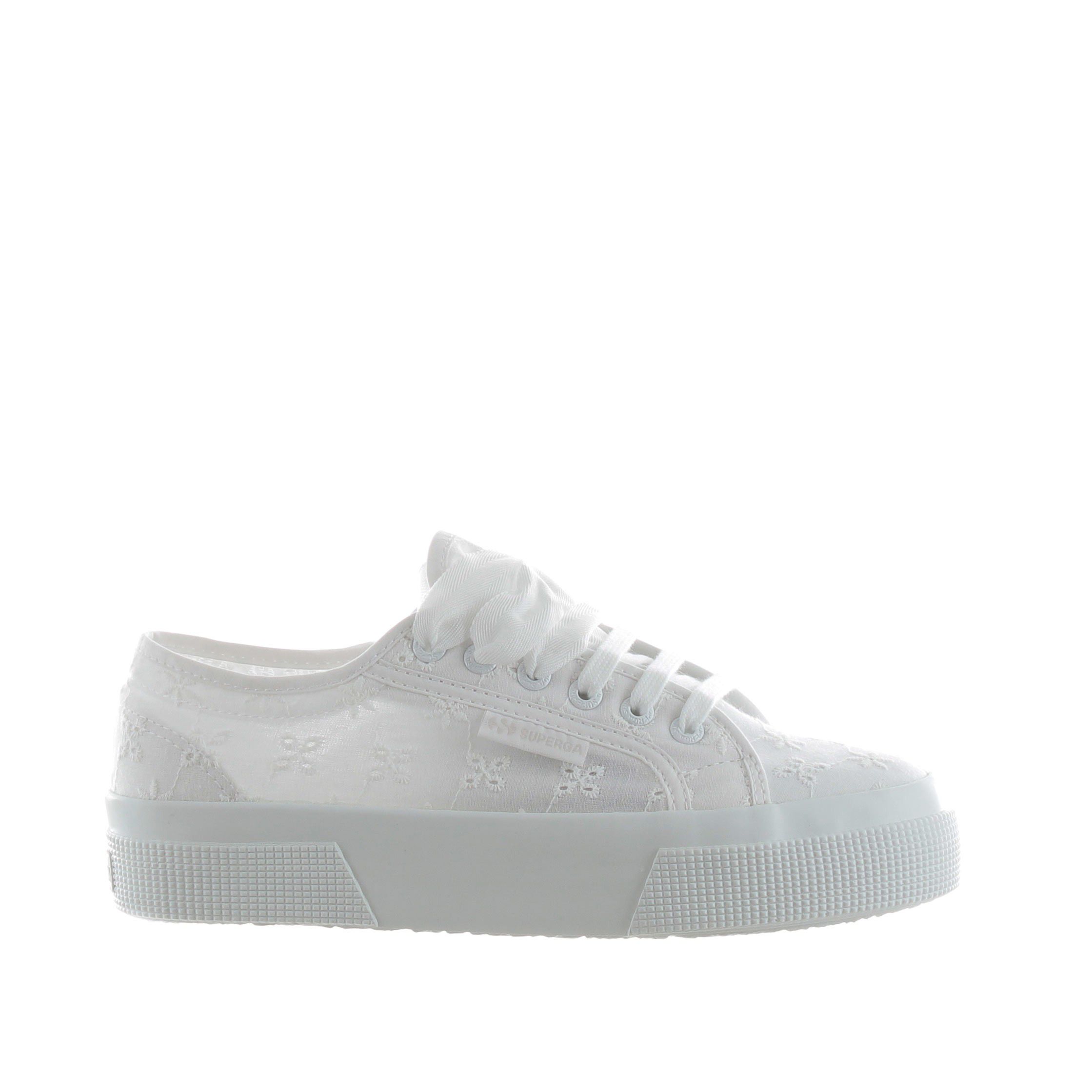 Superga sneaker in tela di cotone e sangallo da donna