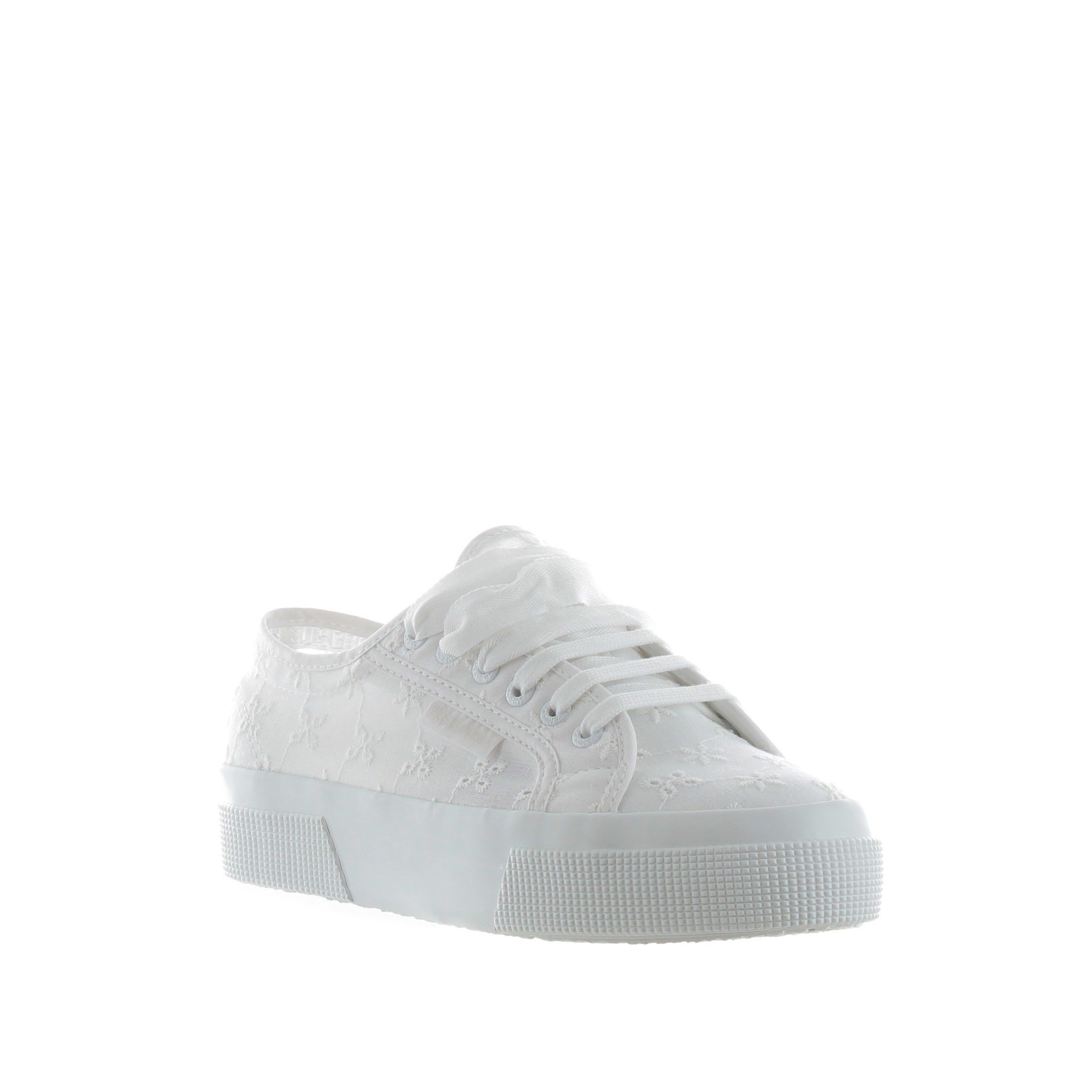 Superga sneaker in tela di cotone e sangallo da donna