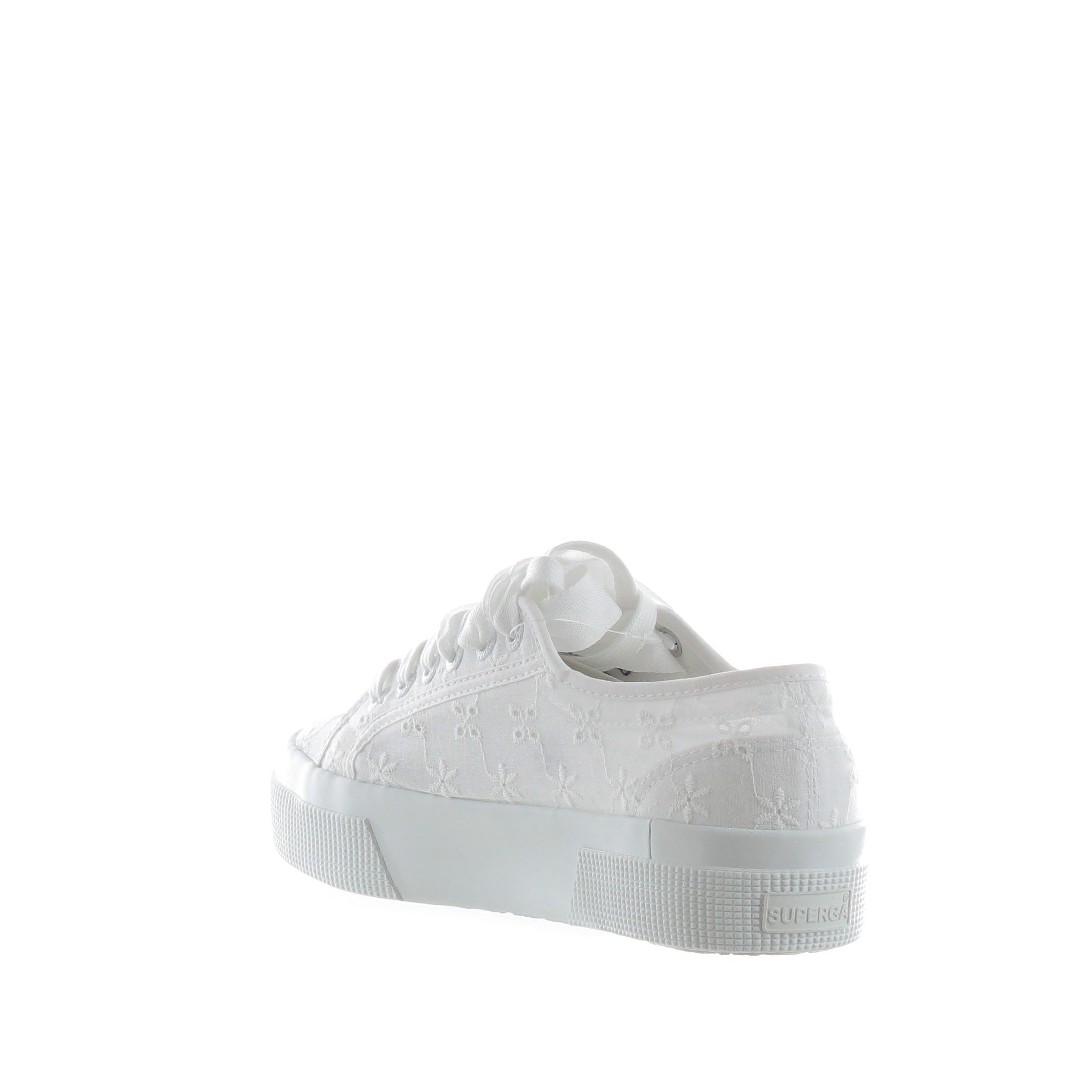 Superga sneaker in tela di cotone e sangallo da donna