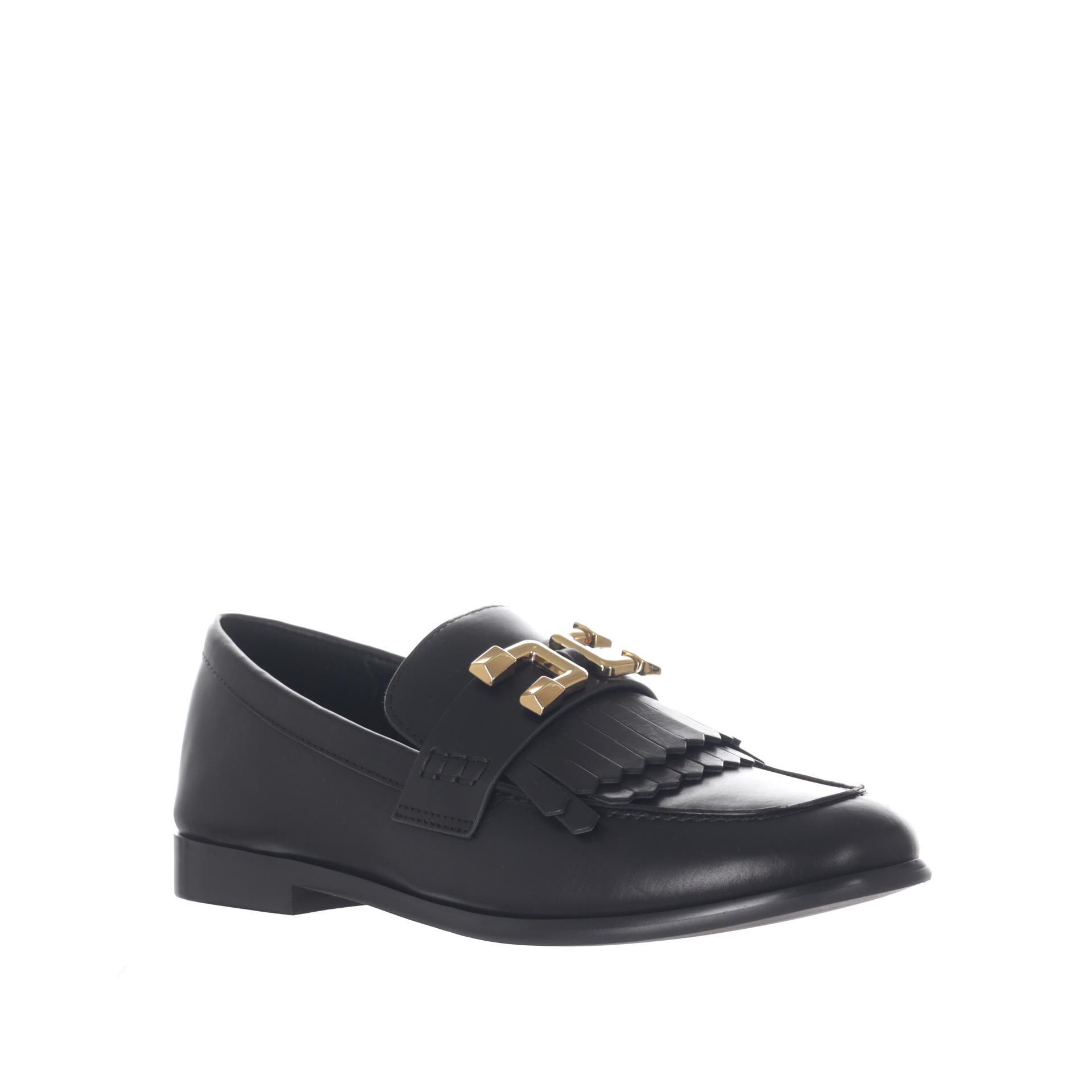 The giver mocassino in pelle con frangia e morsetto da donna