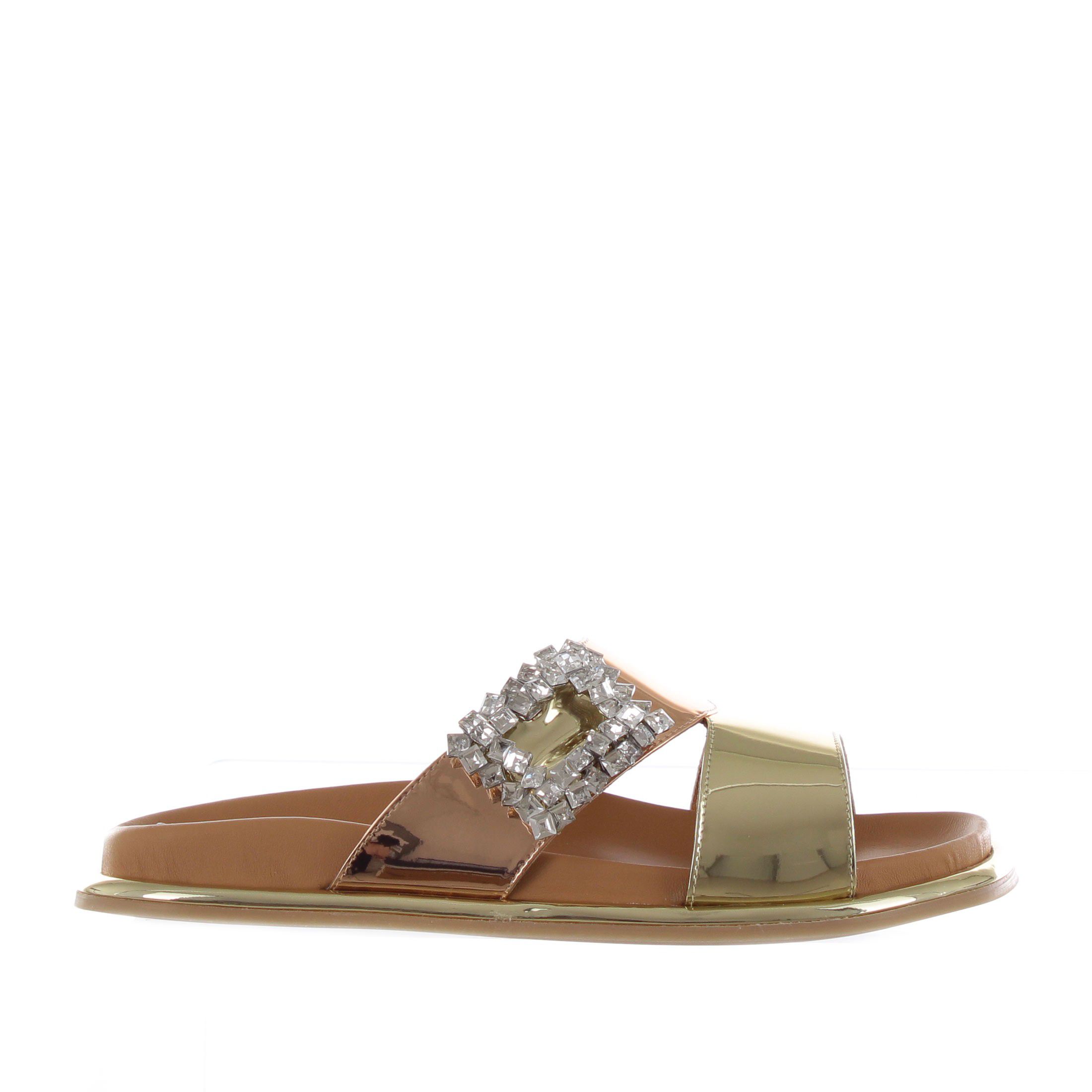 Tiffi ciabatta in pelle specchiata da donna