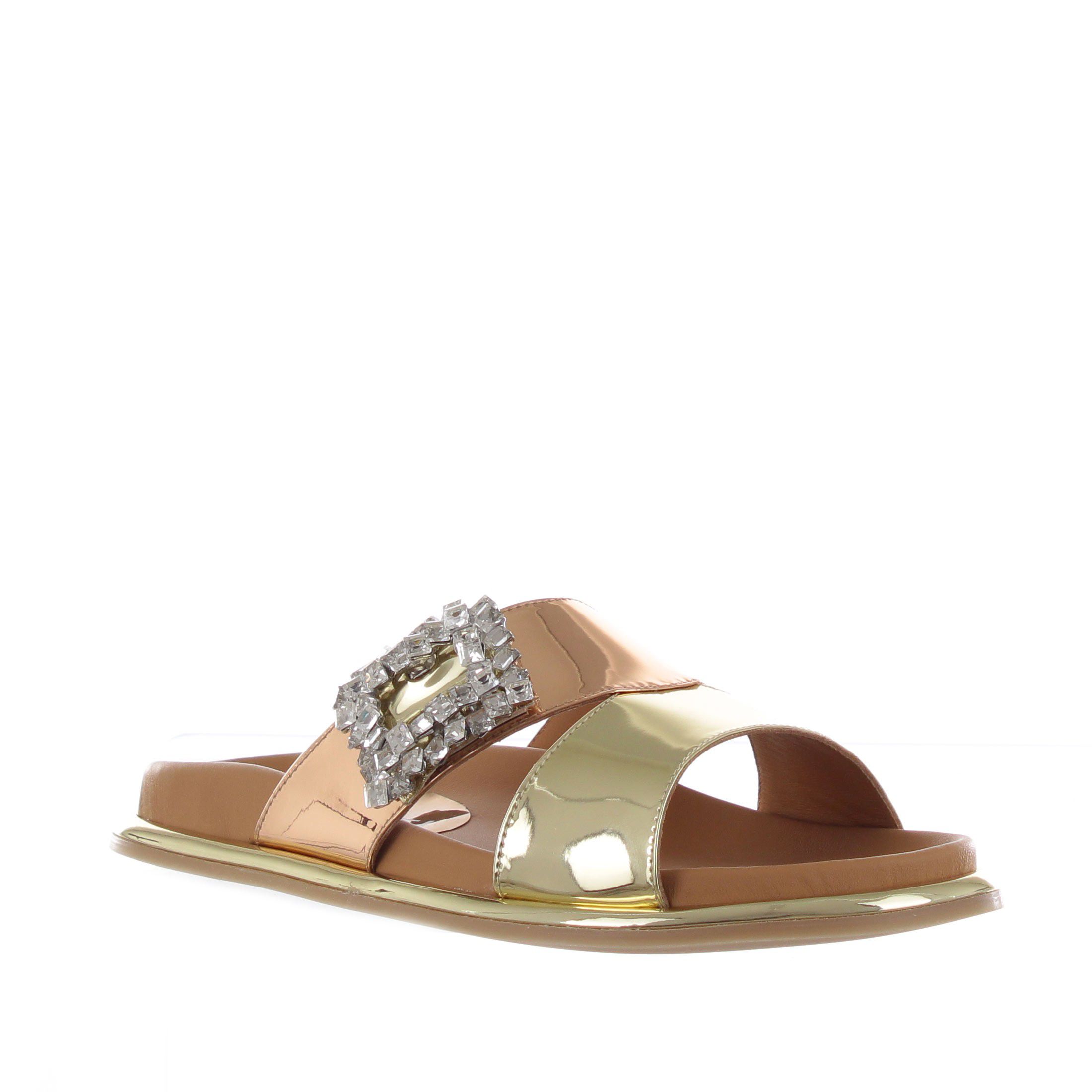 Tiffi ciabatta in pelle specchiata da donna