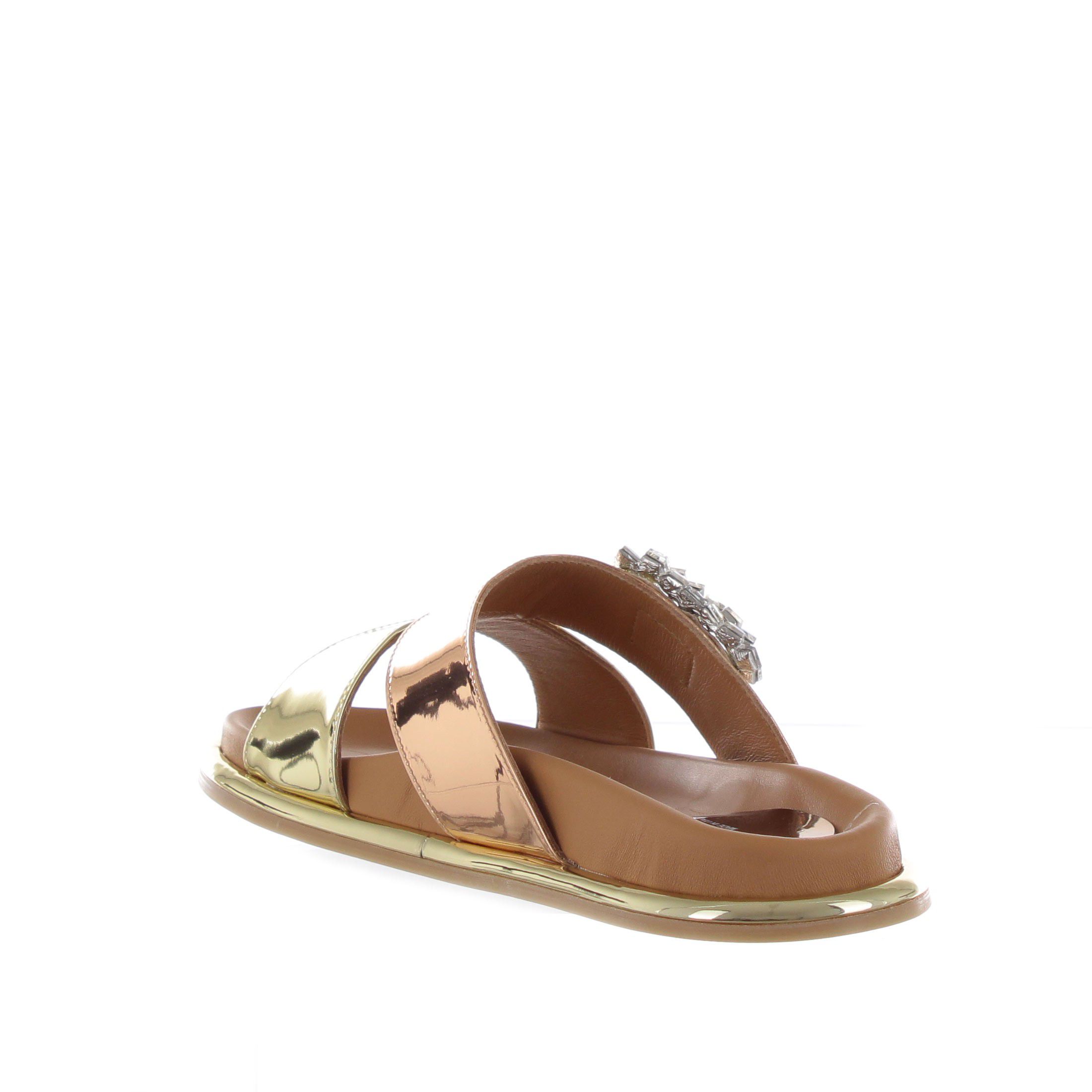 Tiffi ciabatta in pelle specchiata da donna