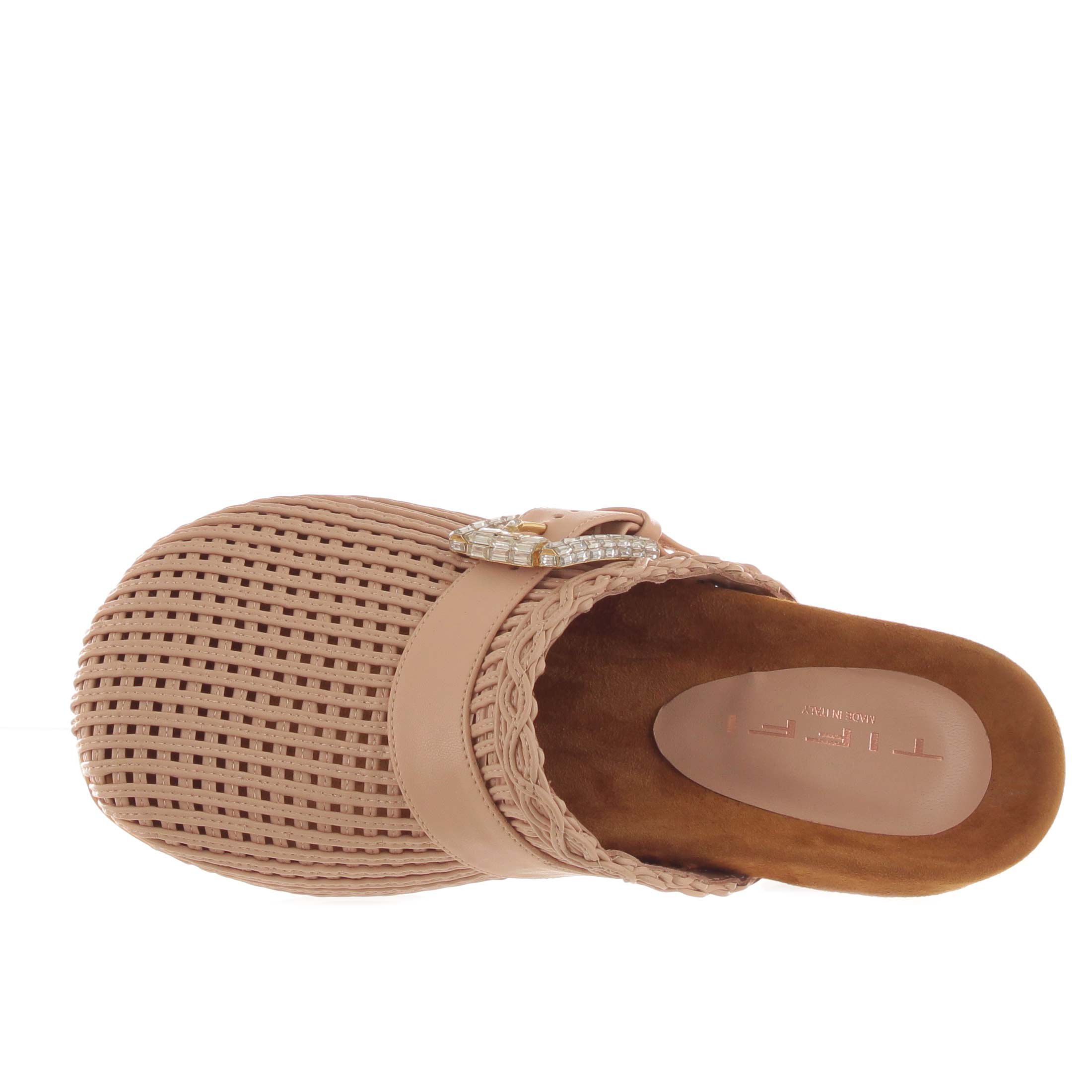 Tiffi sabot in pelle intrecciata da donna