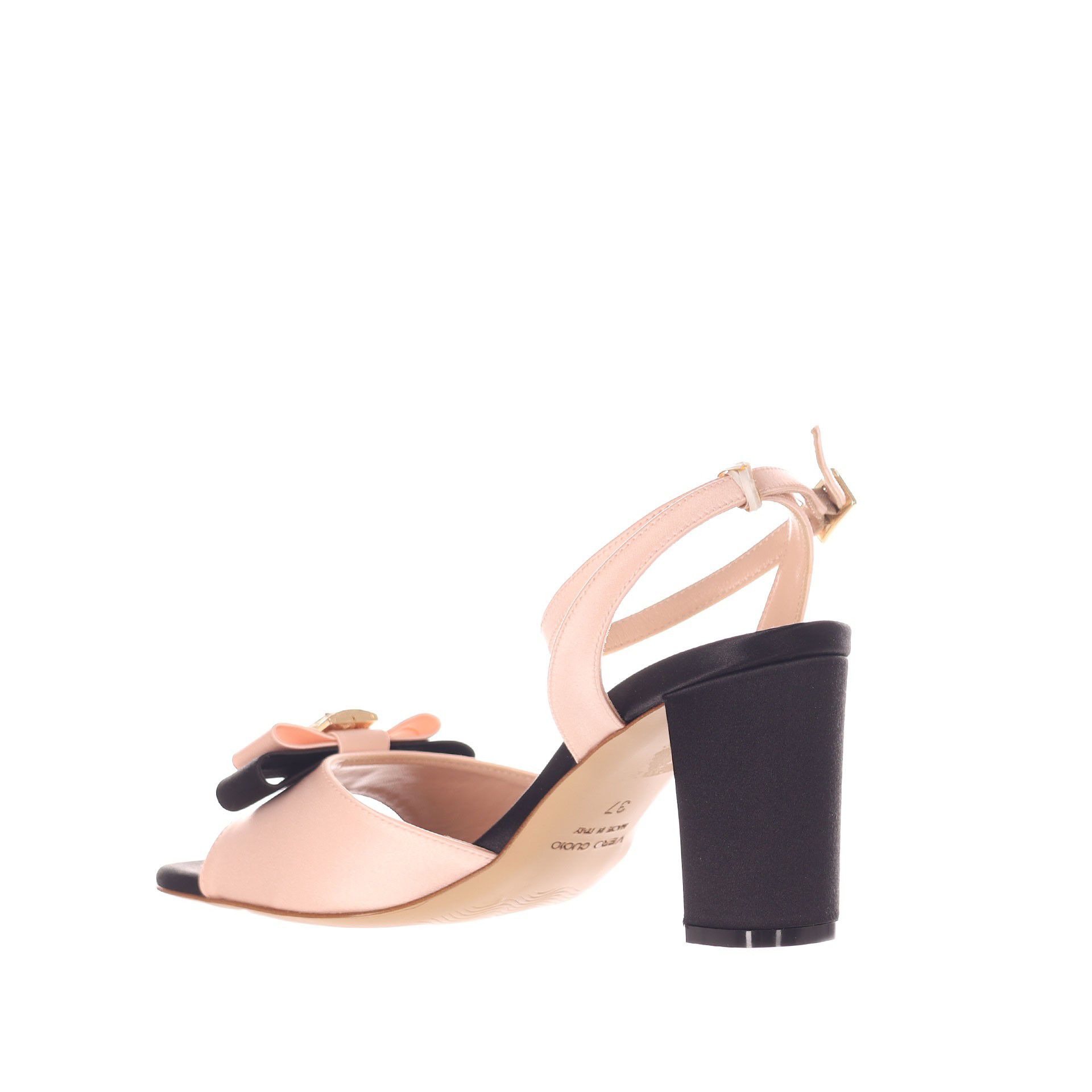 Tiffi sandalo in satin con accessorio gioiello da donna