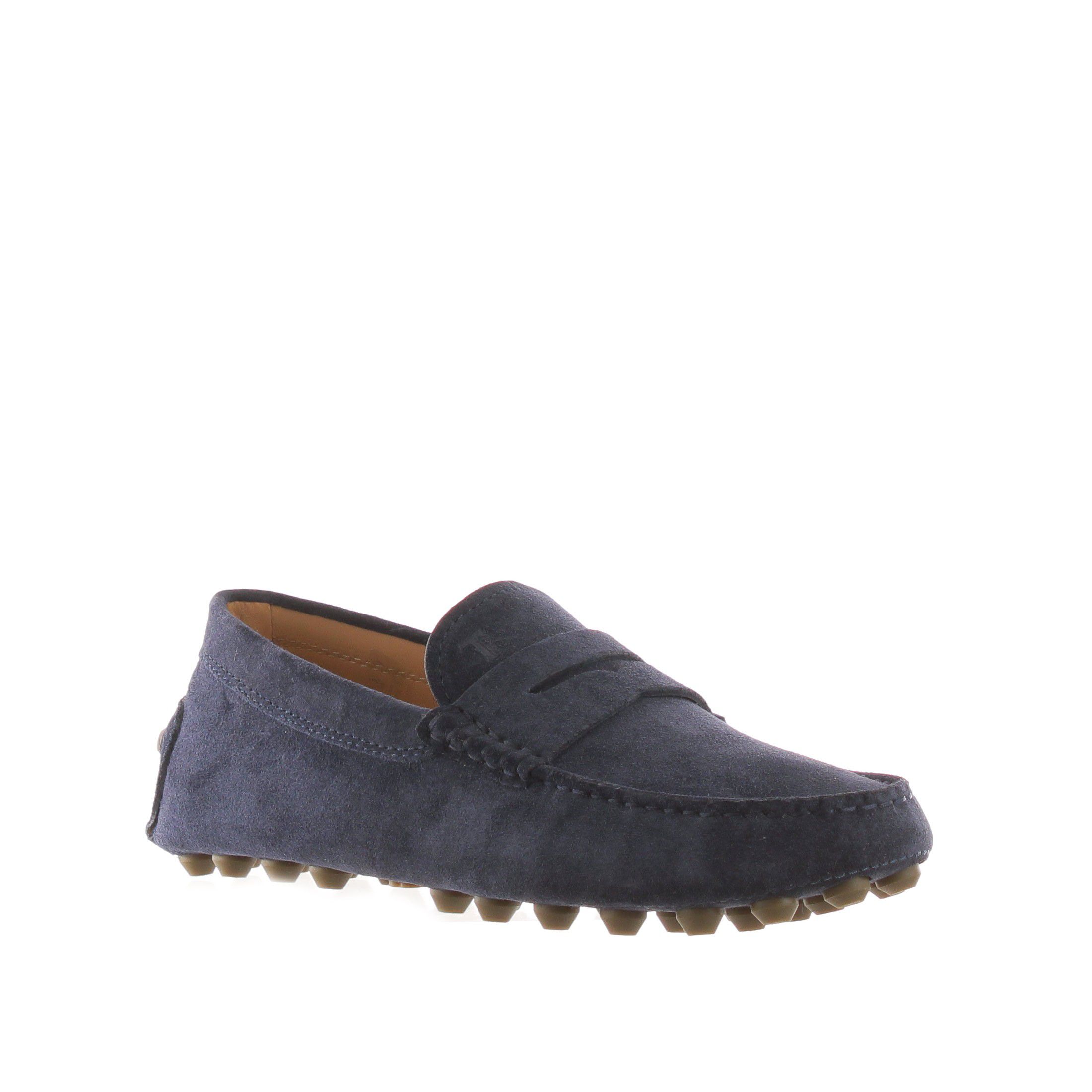Tod's mocassino gommino bubble in camoscio da uomo