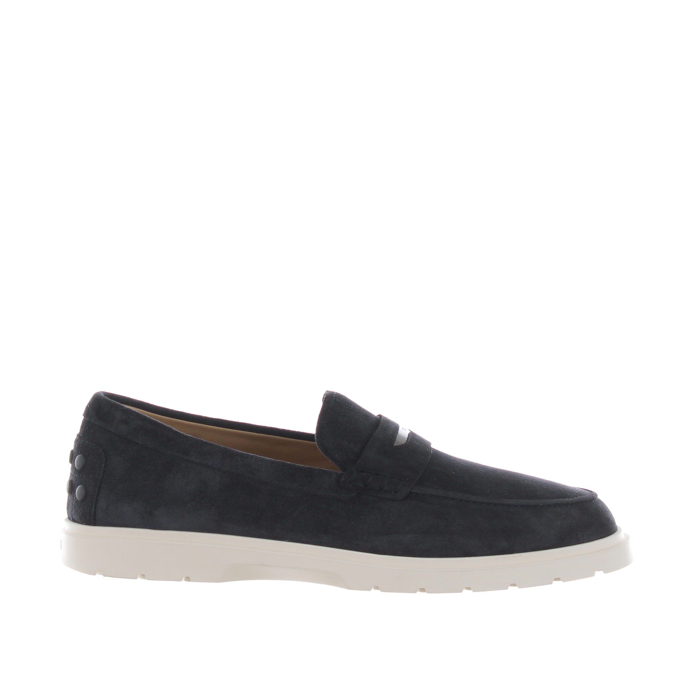 Tod's mocassino in camoscio con suola in gomma da uomo
