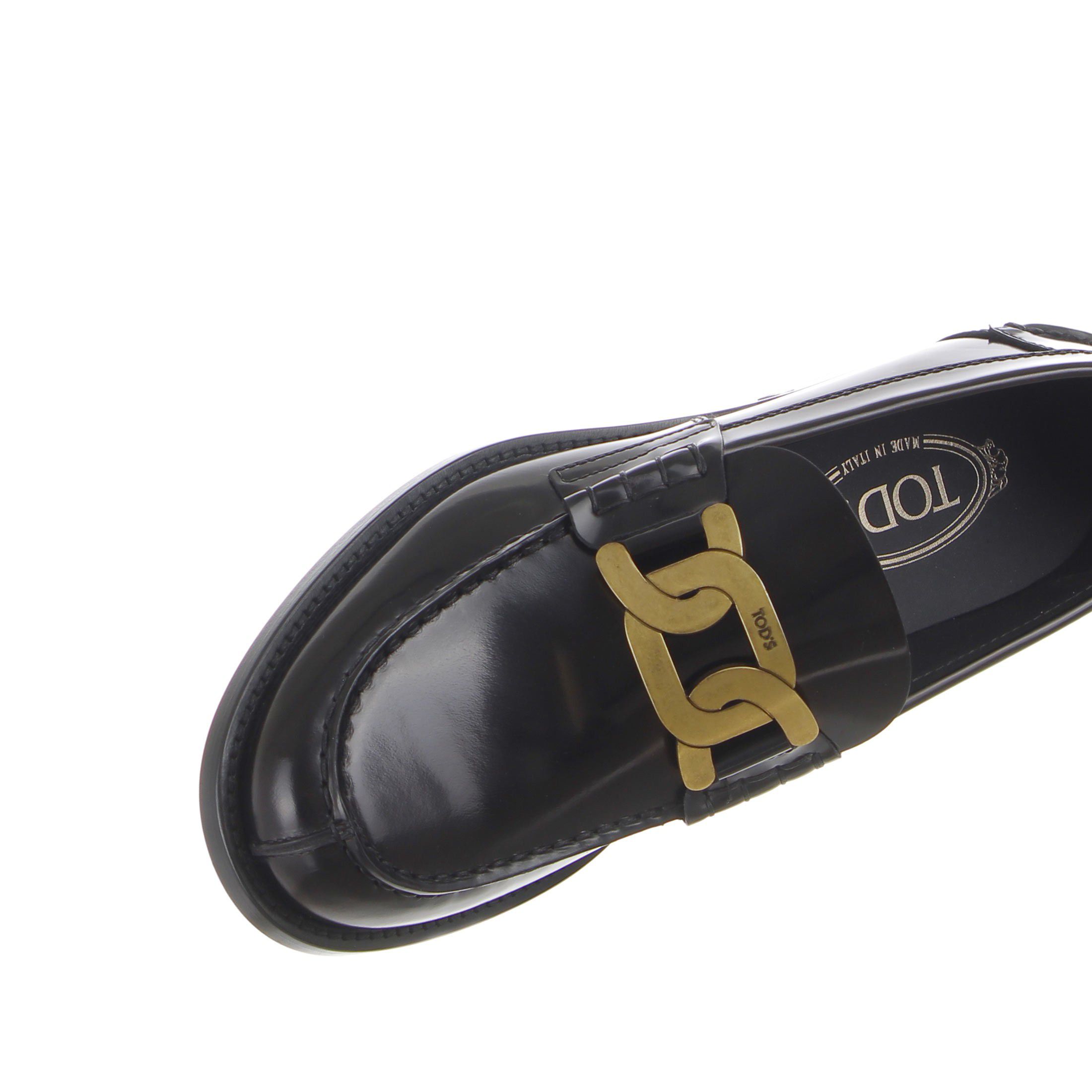 Tod's mocassino in pelle con accessorio catena da uomo