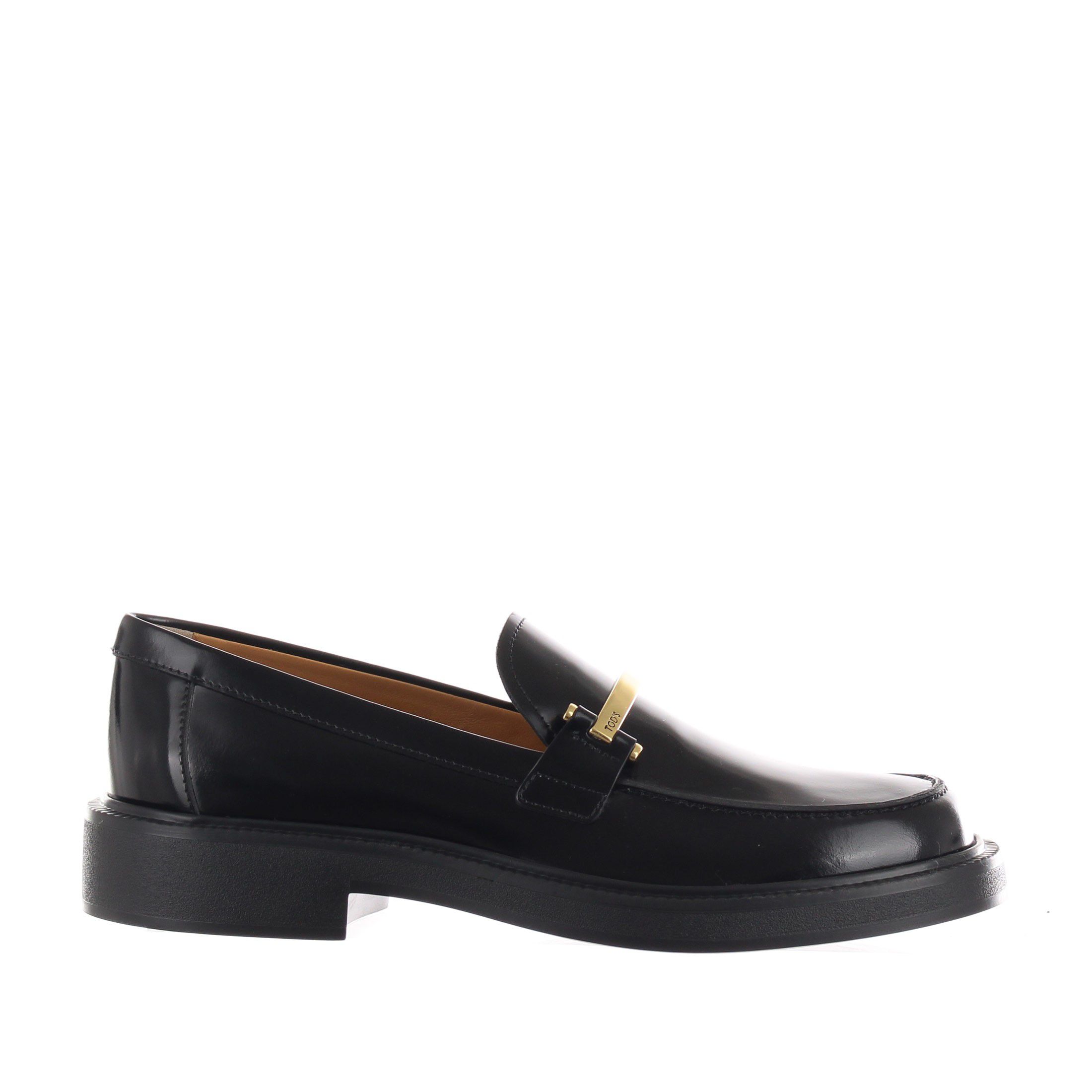Tod's mocassino in pelle con accessorio metallico da donna