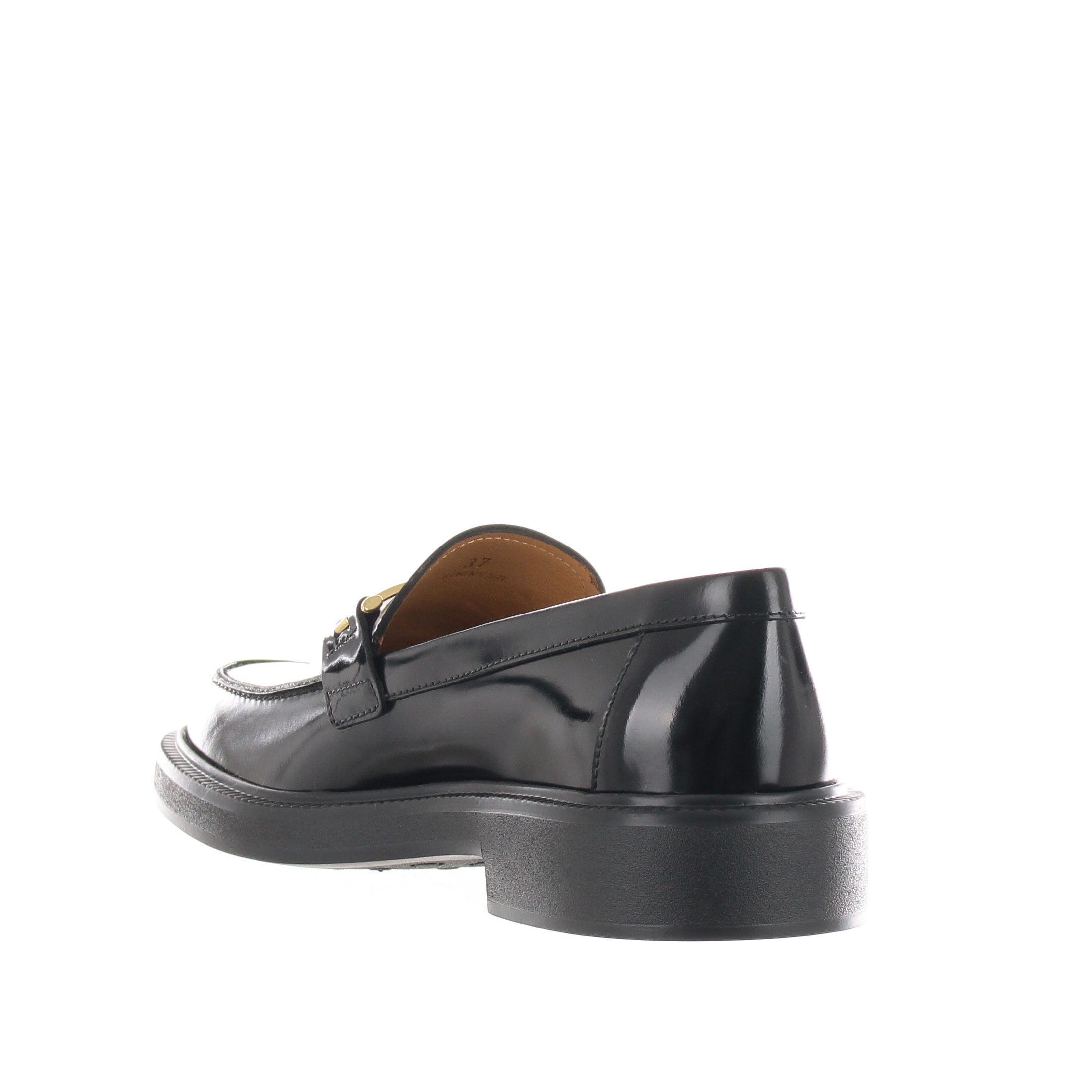 Tod's mocassino in pelle con accessorio metallico da donna