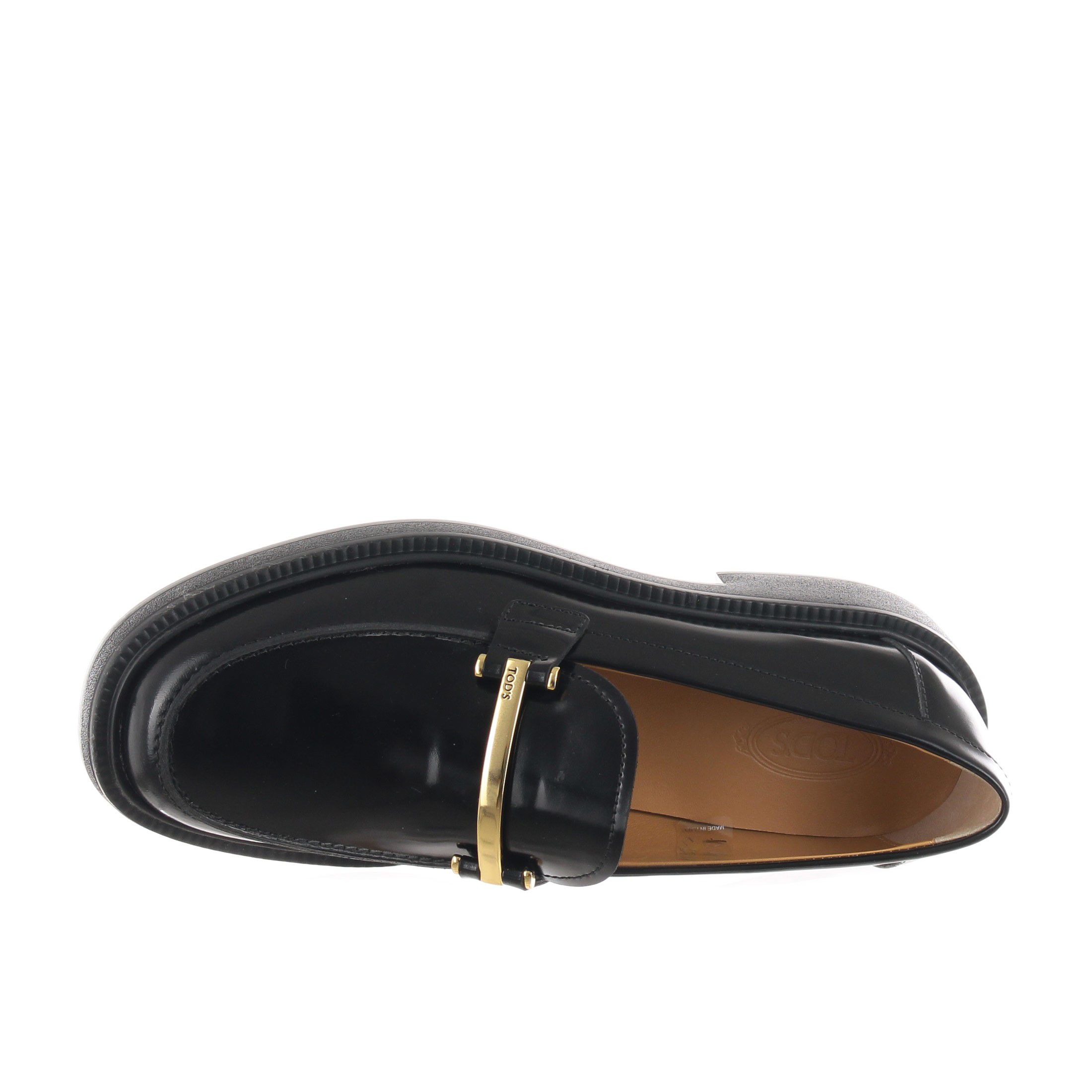 Tod's mocassino in pelle con accessorio metallico da donna