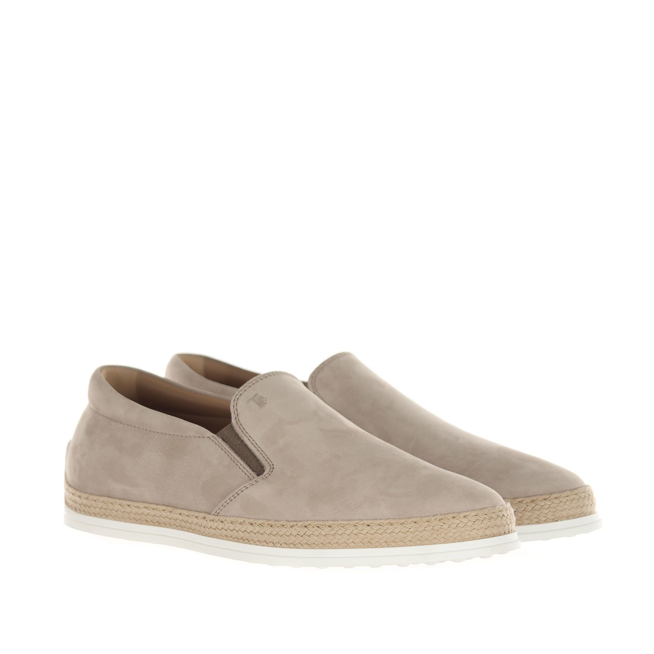 Tod's slip-on in nabuk con gommini e rafia da uomo