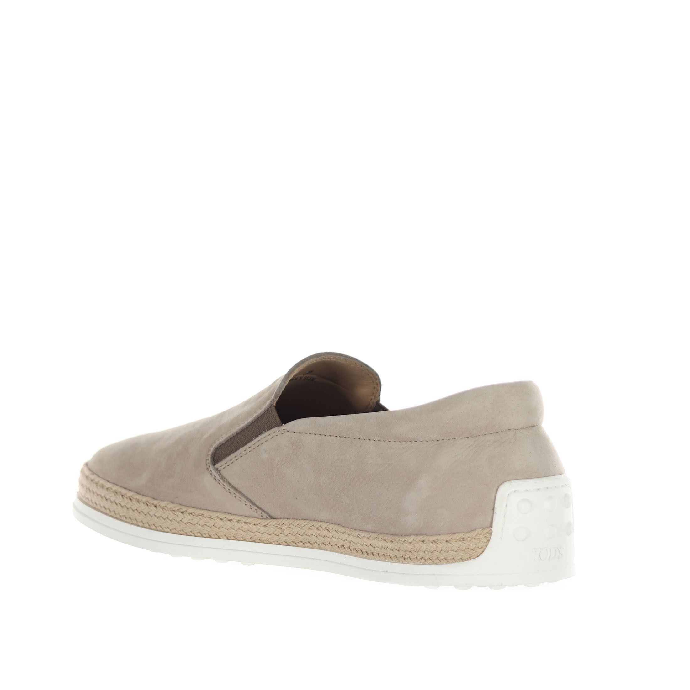 Tod's slip-on in nabuk con gommini e rafia da uomo