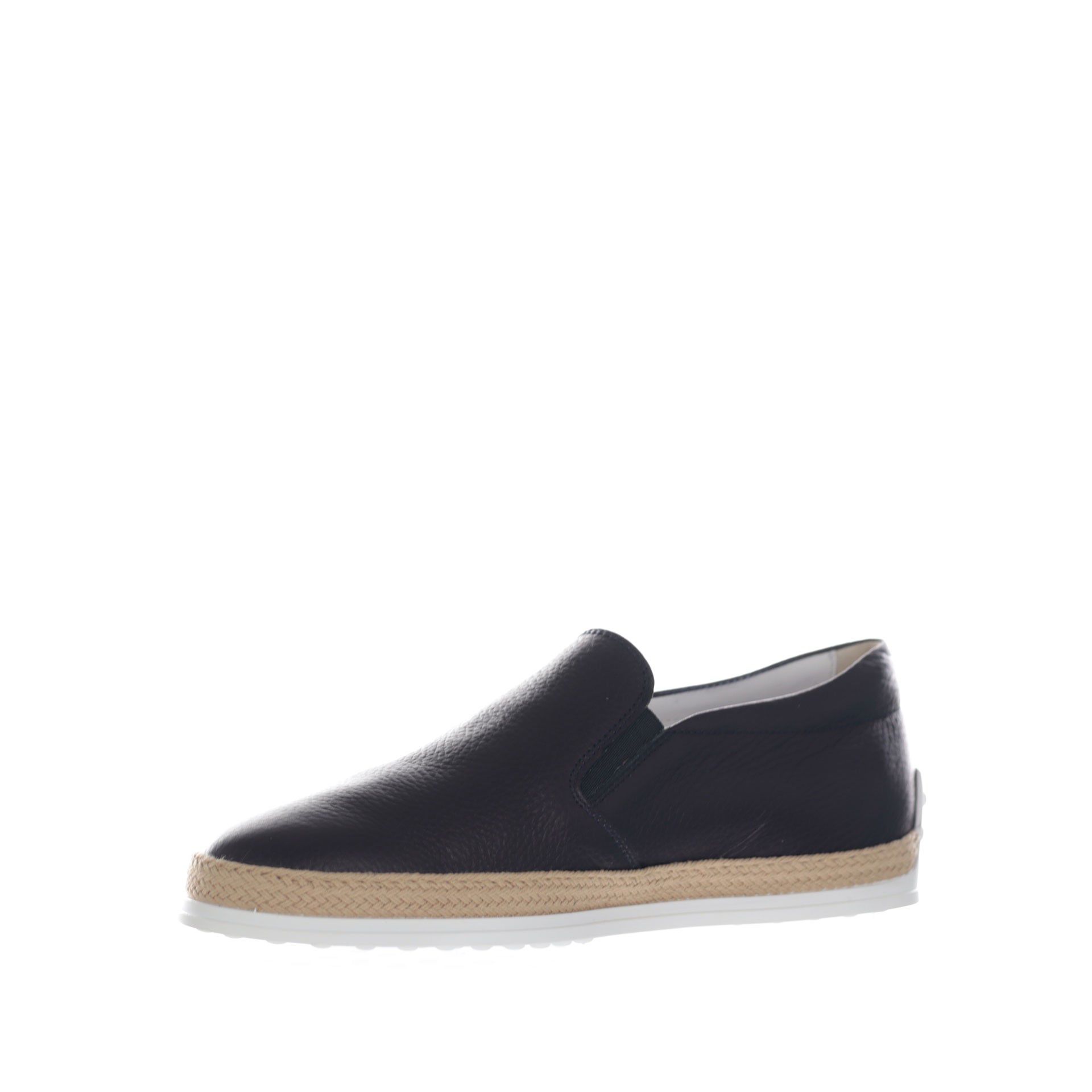 Tod's slip on in pelle martellata con gommini e rafia da uomo