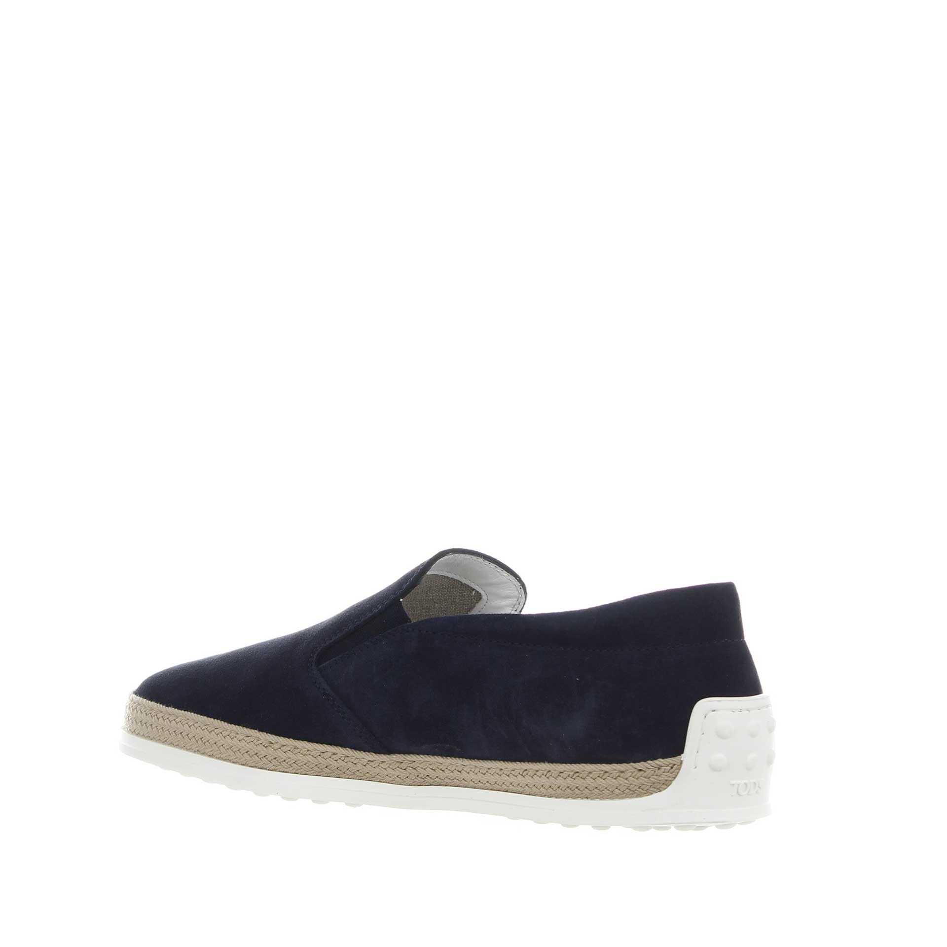 Tod's slip on in suede con gommini e rafia da uomo