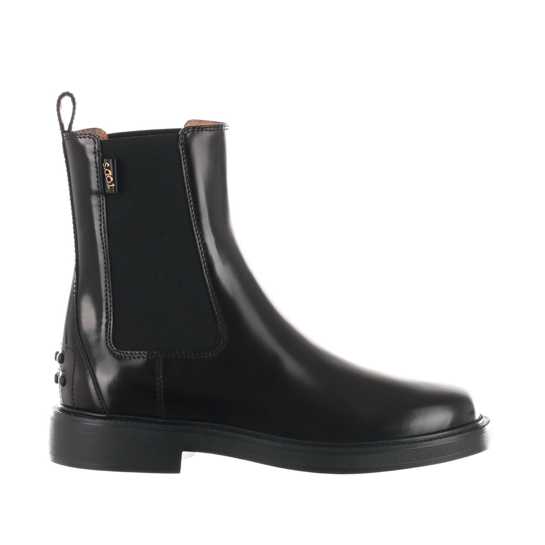 Tod's stivaletto beatles in pelle semilucida da donna