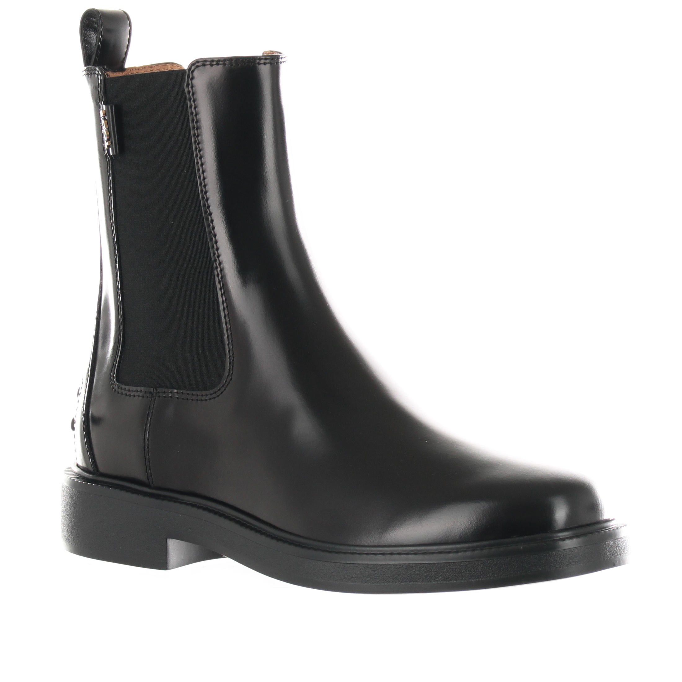 Tod's stivaletto beatles in pelle semilucida da donna