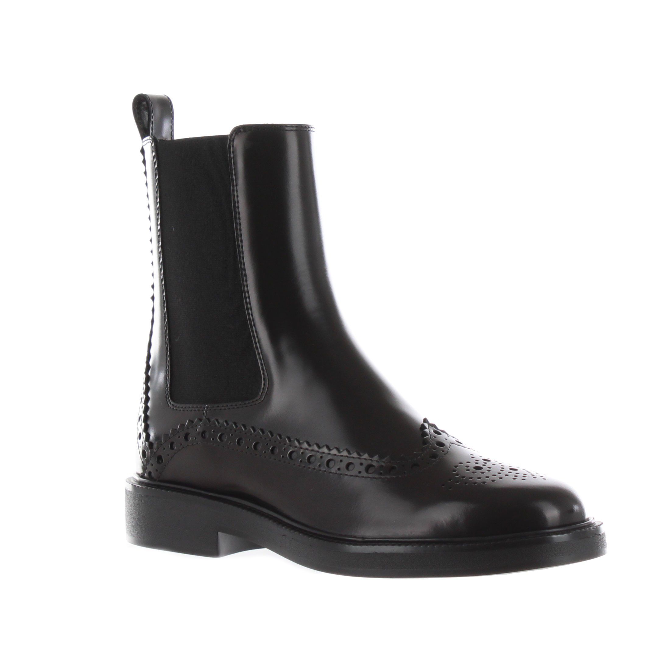 Tod's stivaletto in pelle brogue da donna