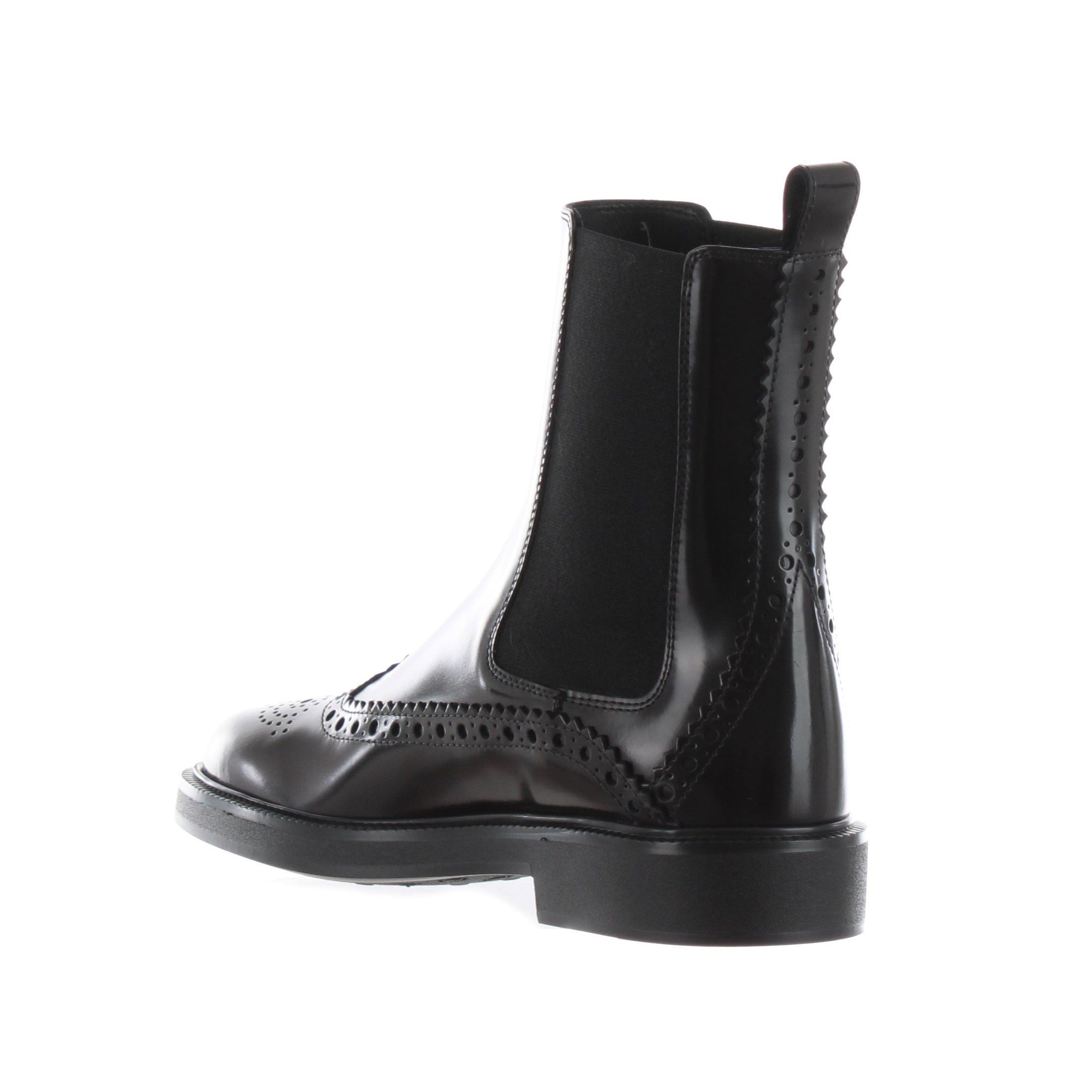 Tod's stivaletto in pelle brogue da donna
