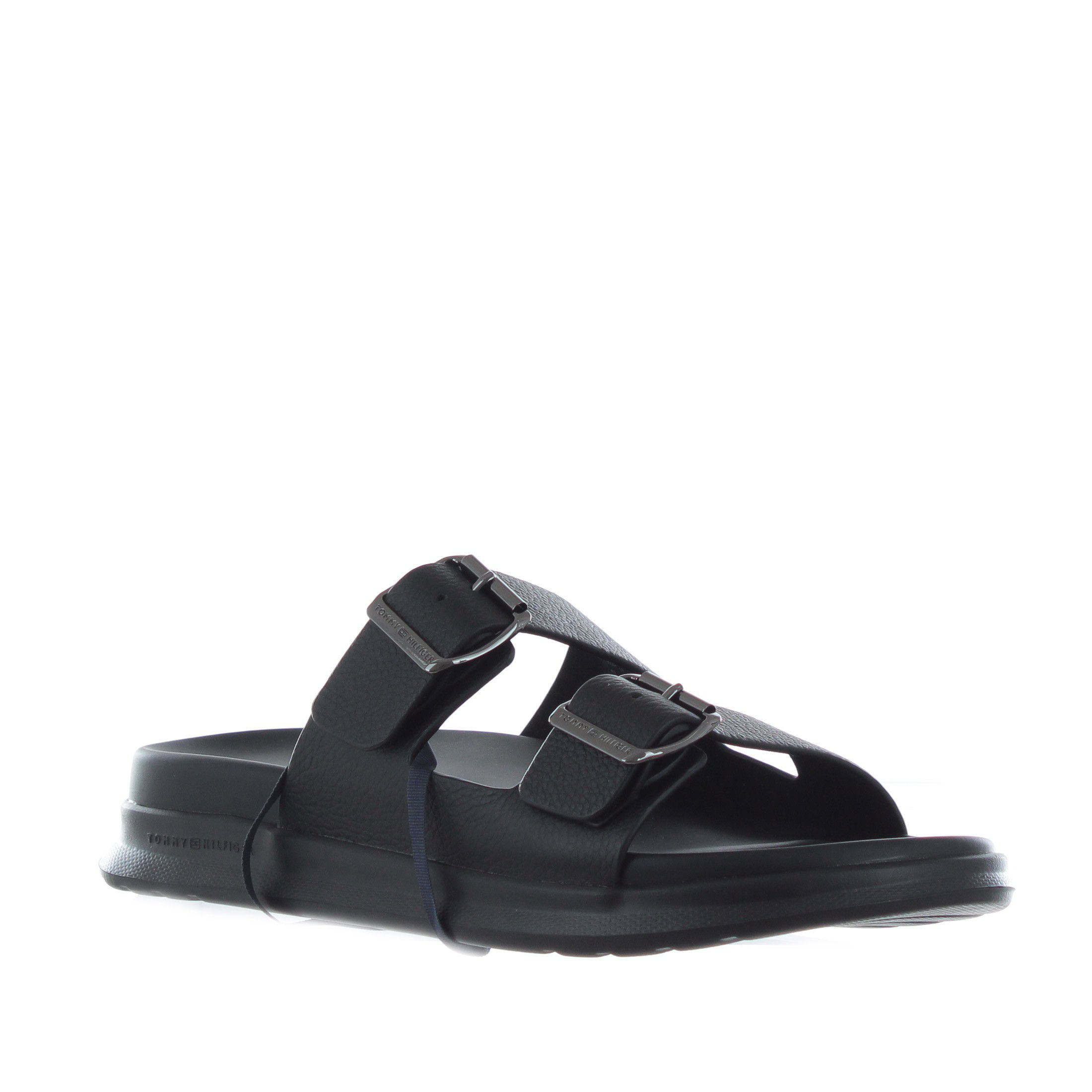 Tommy hilfiger sandali in pelle doppio cinturino da uomo
