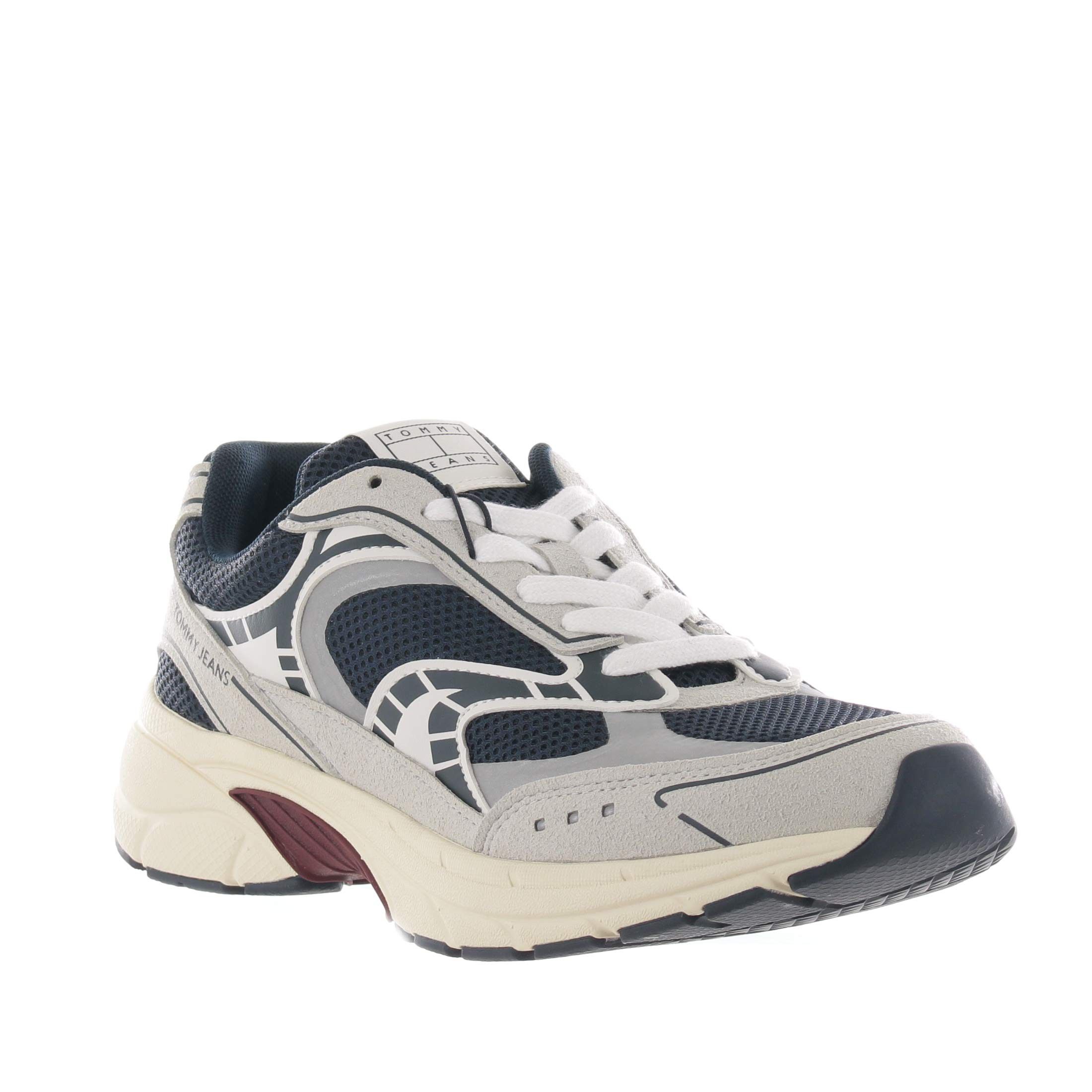 Tommy hilfiger sneaker archive '25 in camoscio e mesh da uomo