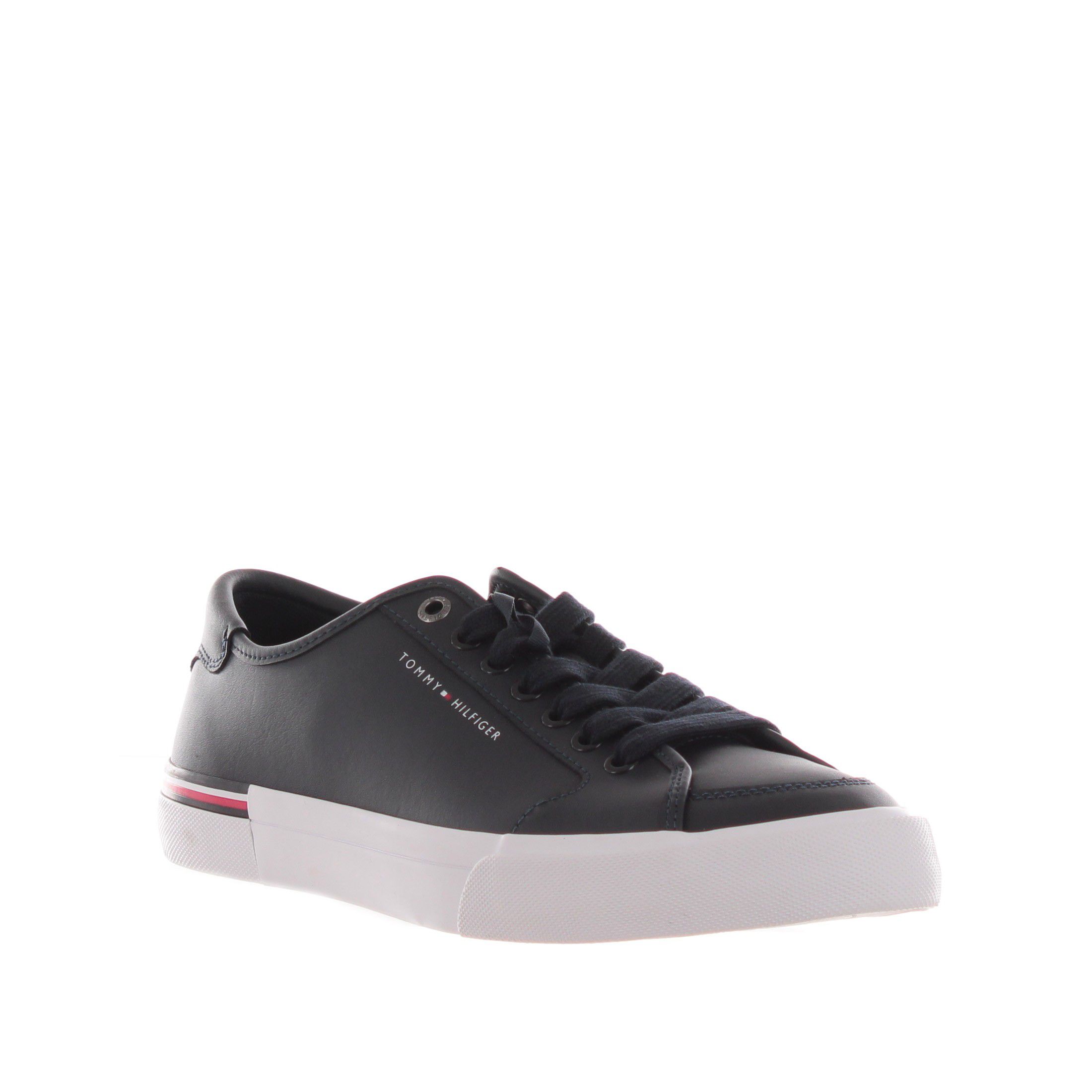 Tommy hilfiger sneakers basse in pelle con logo impresso da uomo