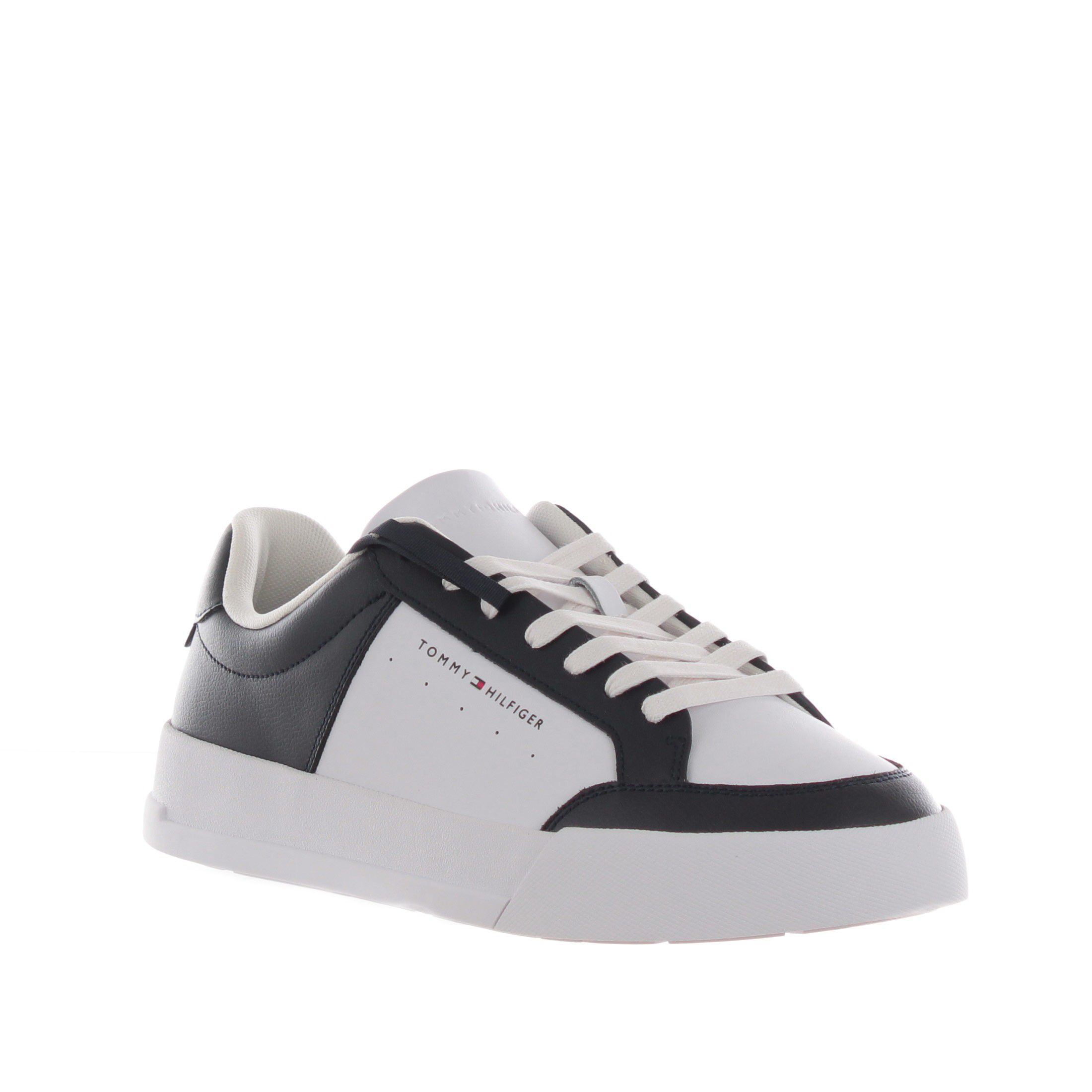 Tommy hilfiger sneakers in pelle con logo a contrasto da uomo
