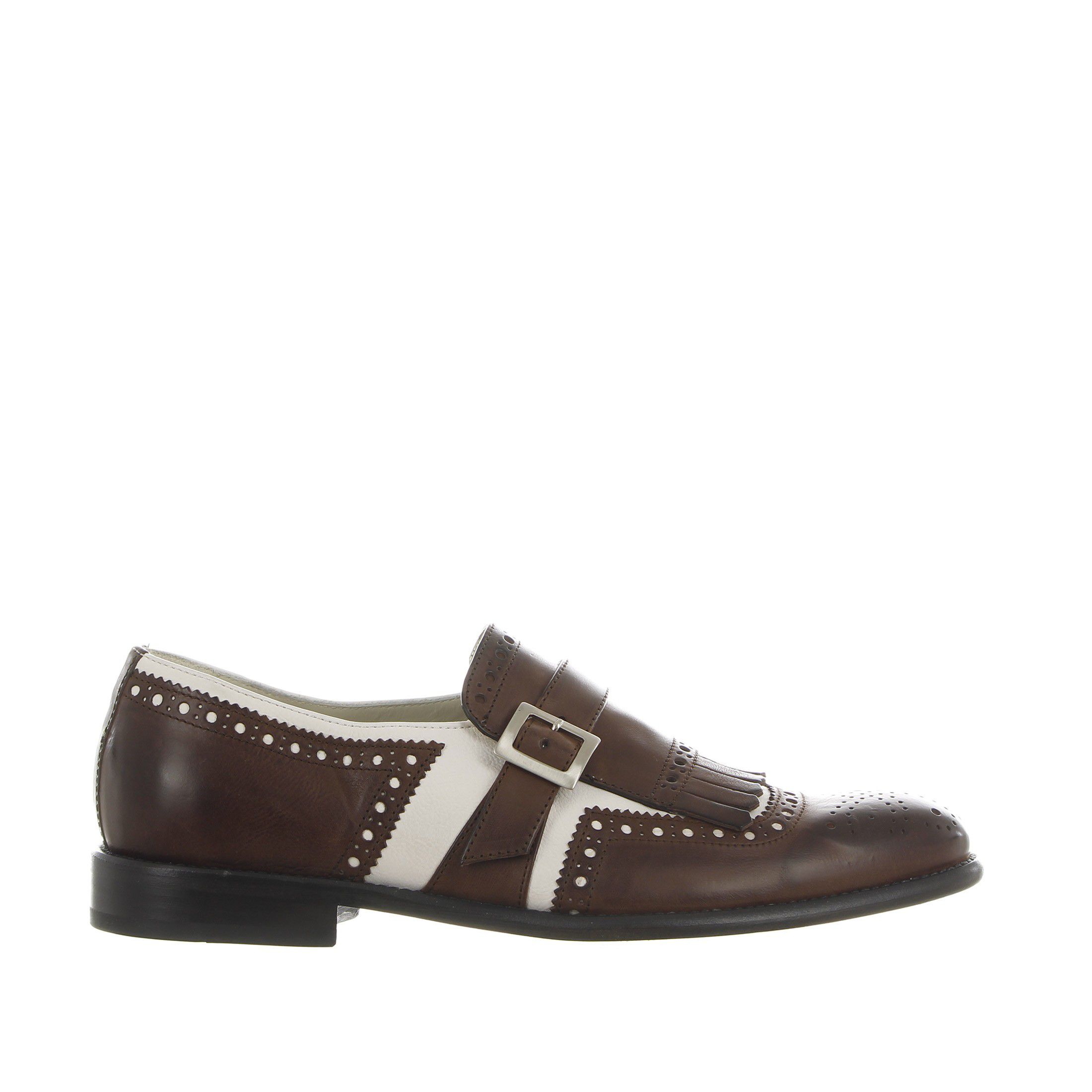 Triver flight brogue monk strap con frangia da uomo