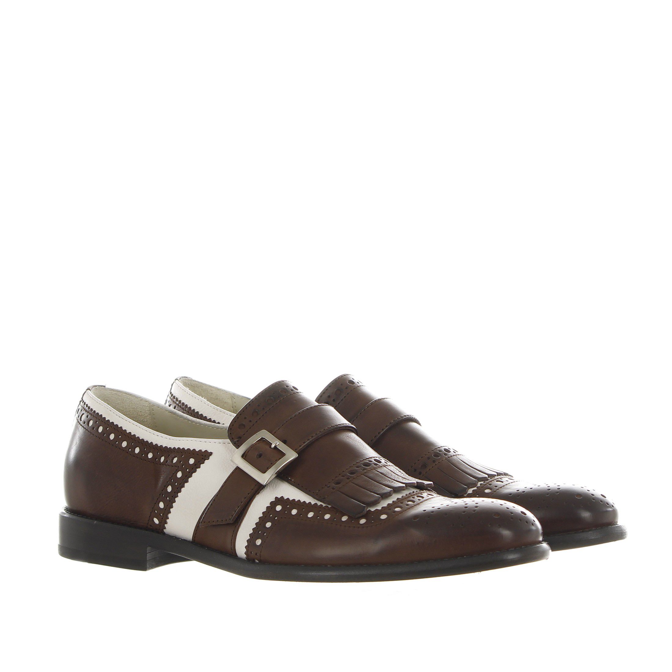 Triver flight brogue monk strap con frangia da uomo