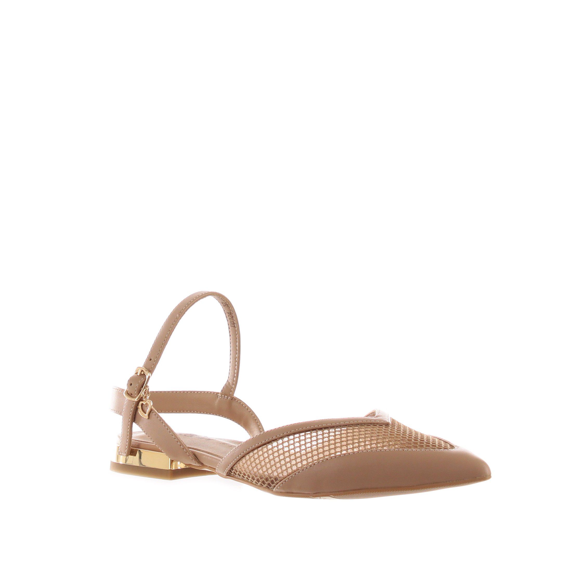 Tua by braccialini ballerina slingback in pelle e tessuto a rete da donna