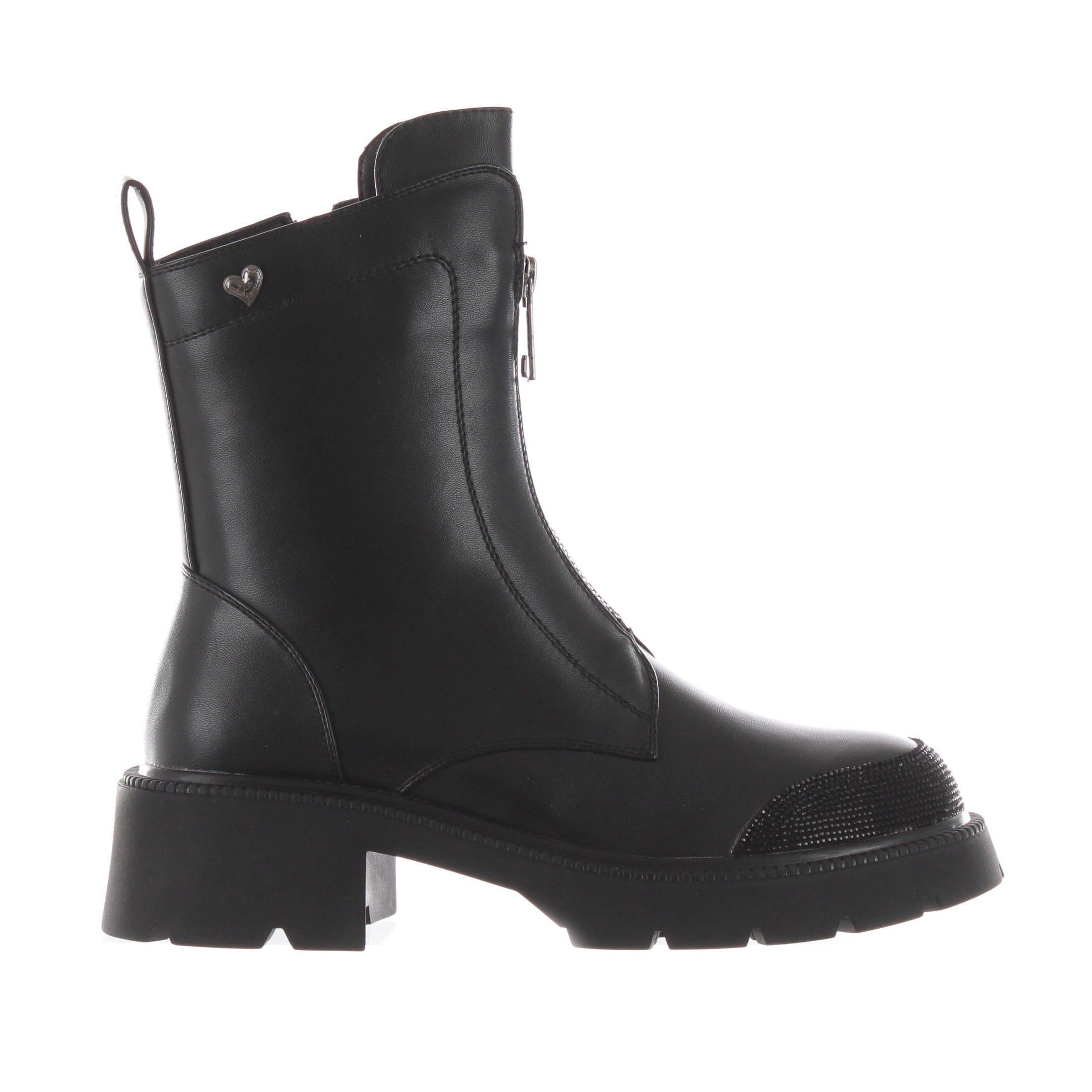 Stivaletti in pelle con zip frontale